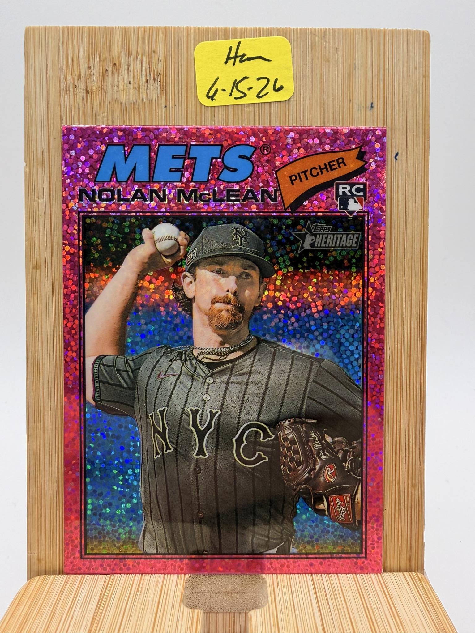 2026 Topps Heritage Nolan McLean pink RC card for auction