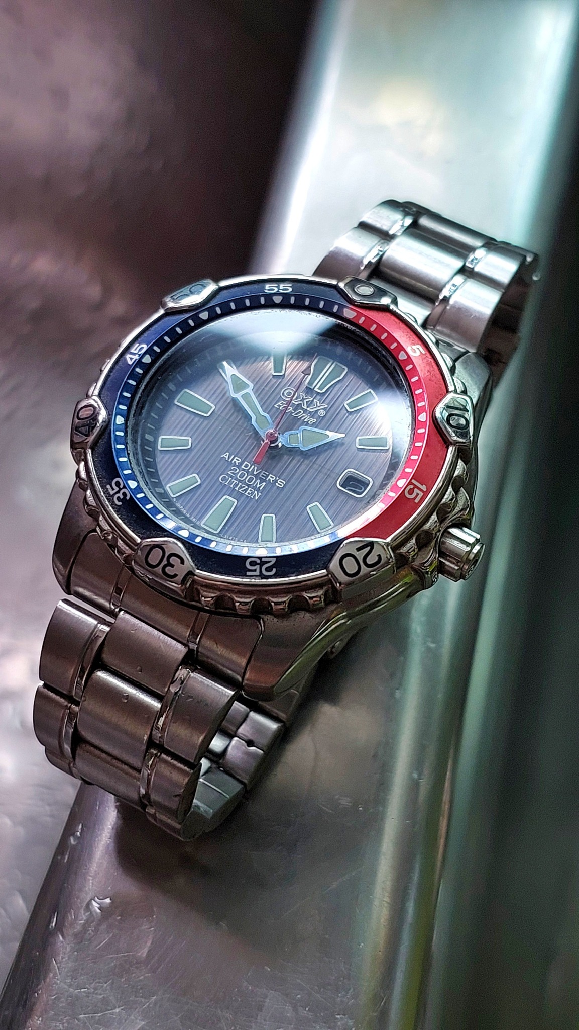 Citizen Oxy Ignis Air Diver's 200m watch with rare purple bezel