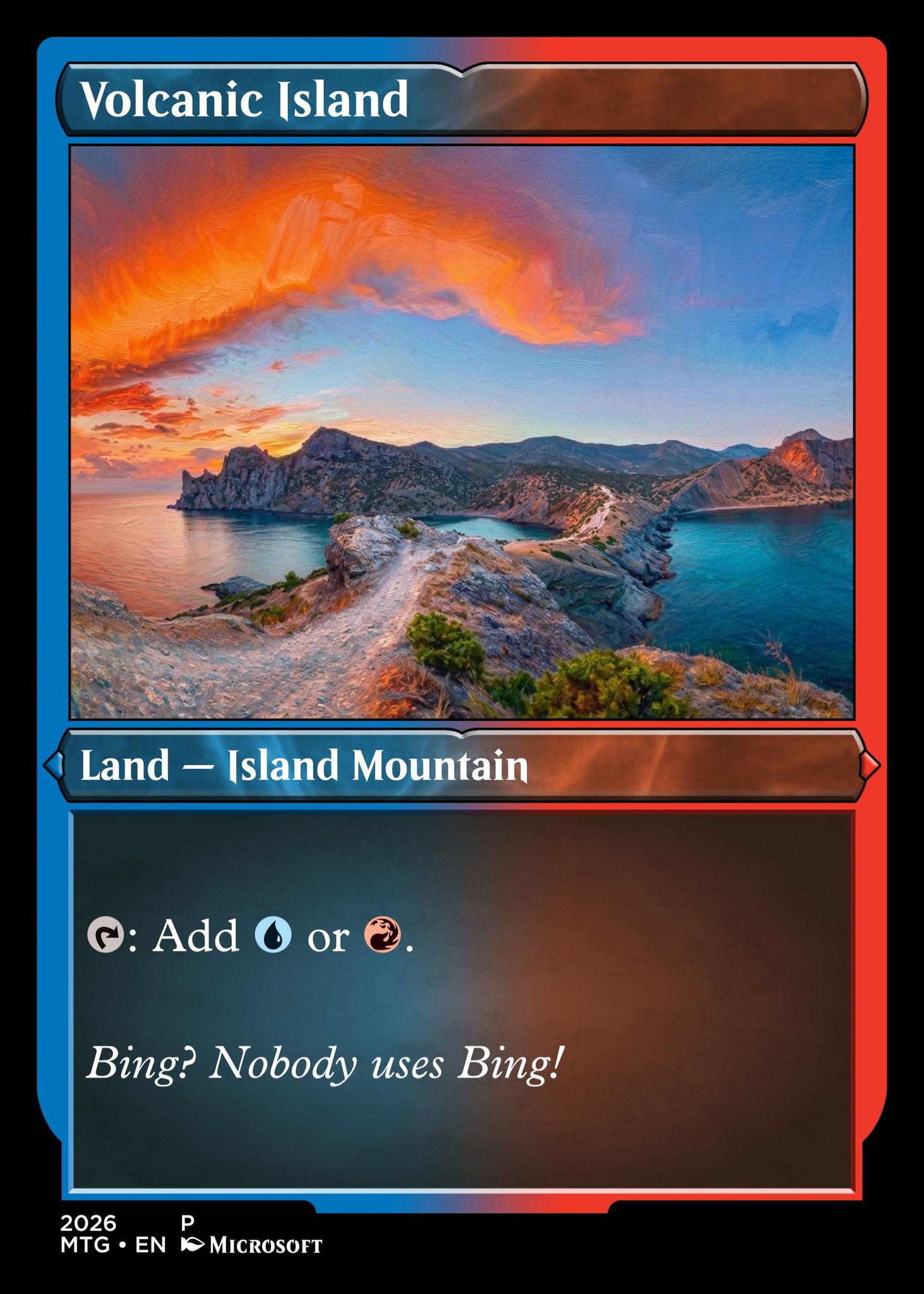 Volcanic Island art inspired by Magic: The Gathering card