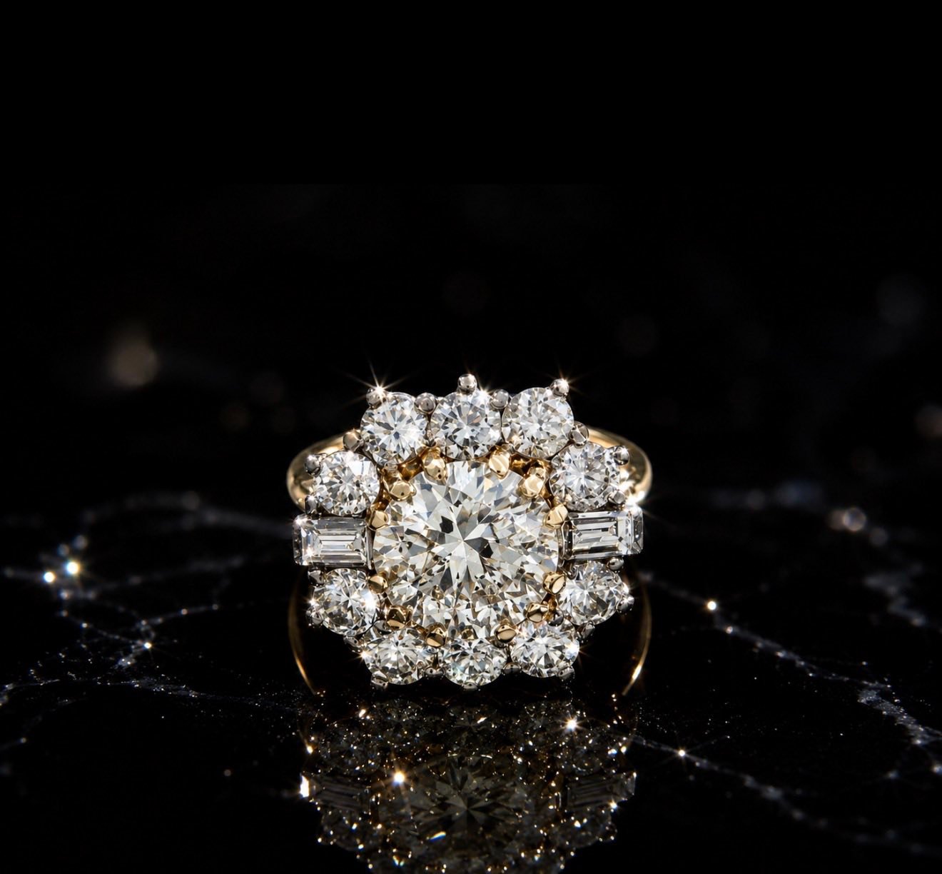 0.46 carat fancy intense yellow diamond ring for sale