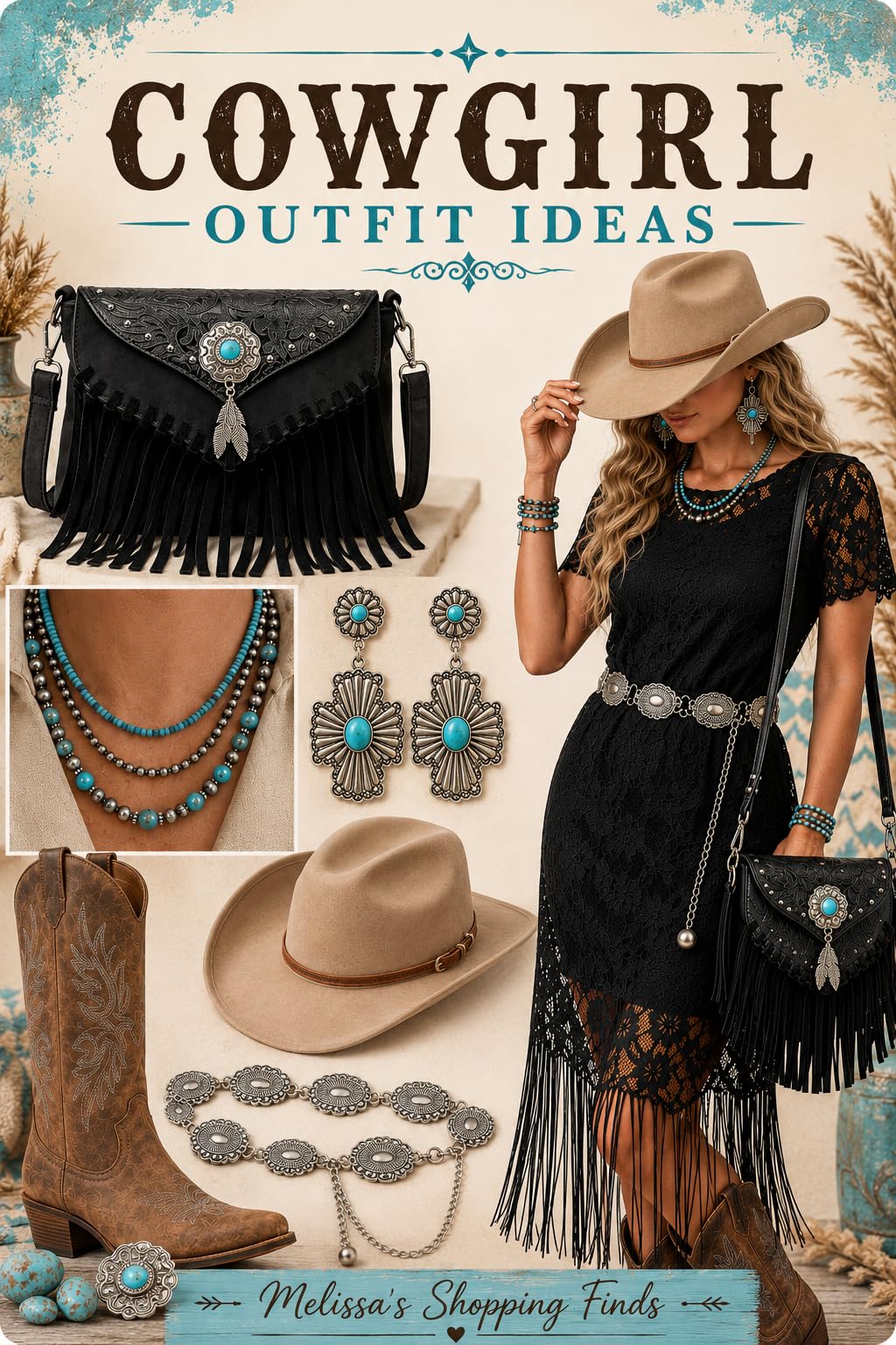 western dress up ideas for ladies Make your Western-inspired with cowgirl boots and a belt. Shop the Denim Dress: https://cur.lt/e7ojldyfd link-milah-v-neck-knit-mini-dress