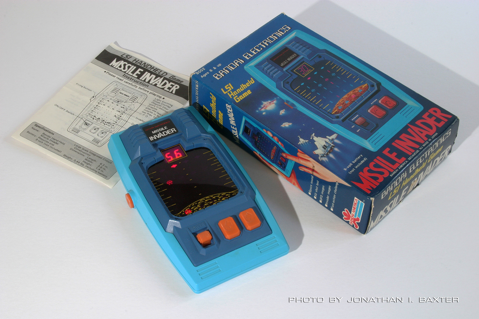 Retro 1980s handheld game: Bandai Missile Invader still works today