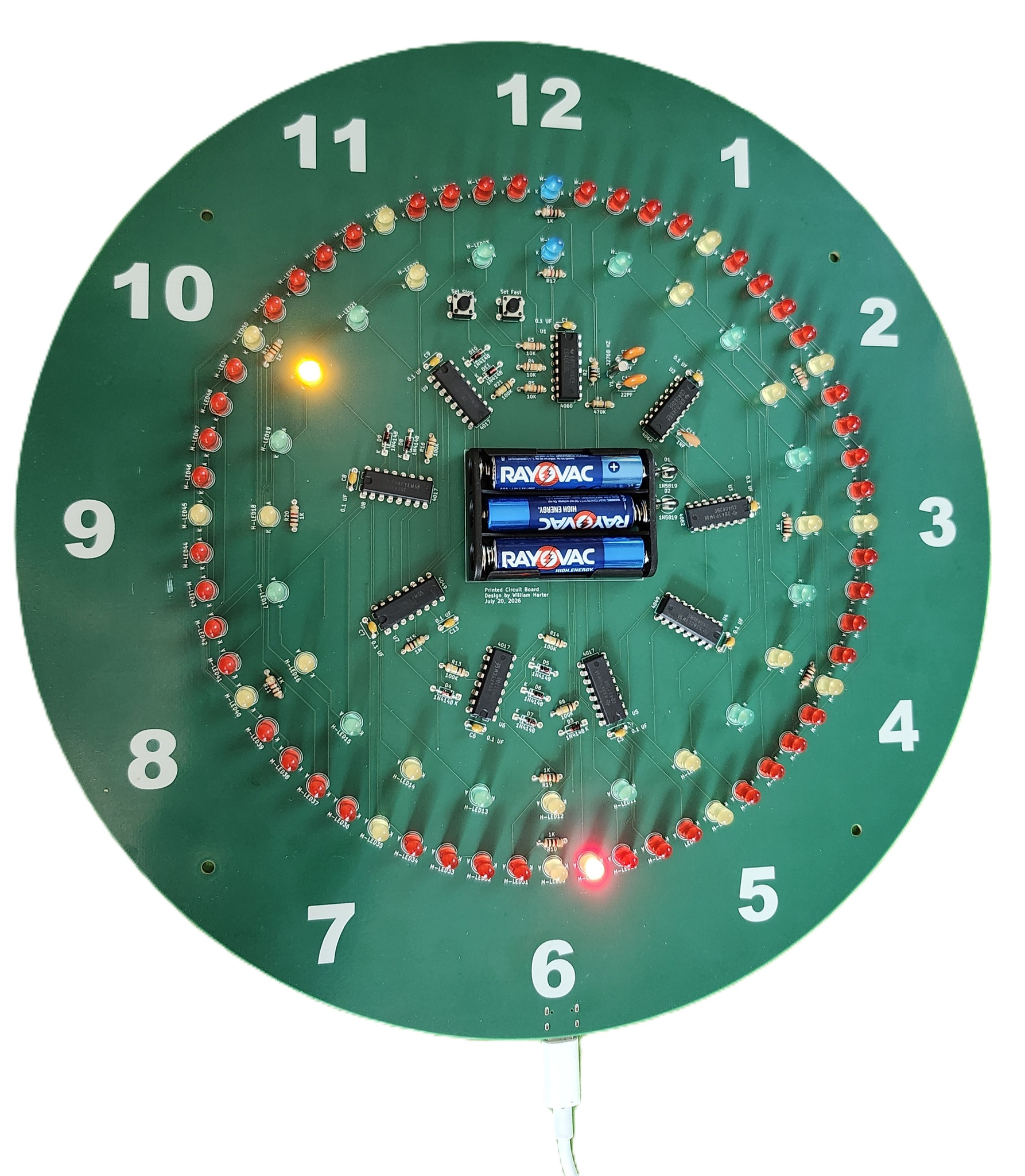 DIY Clock PC Board with 4082 CMOS AND Gate Modification