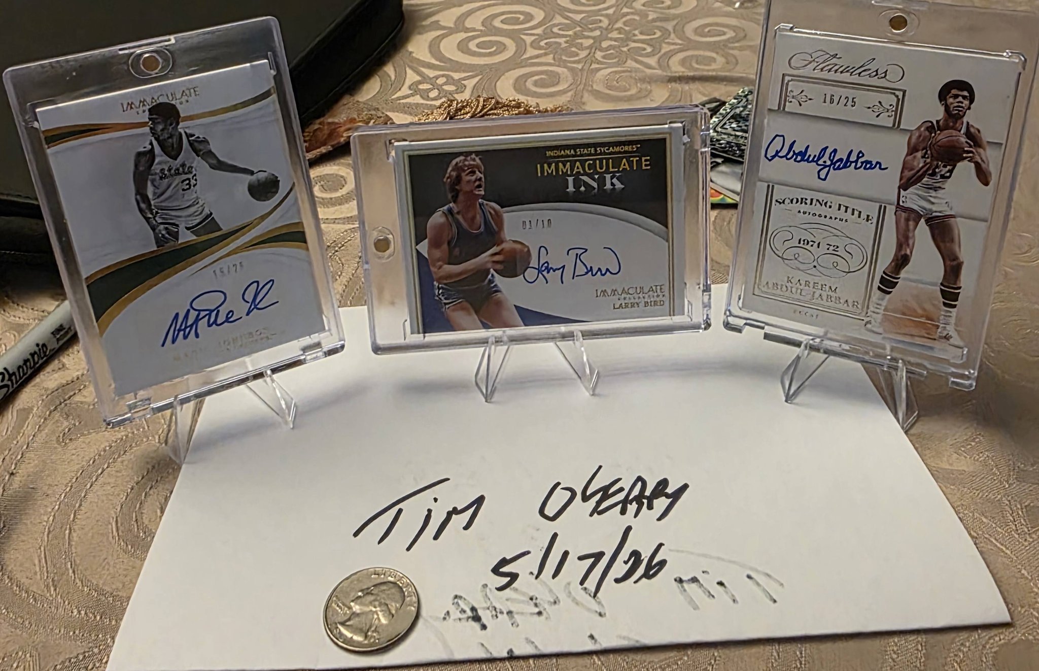 Magic Johnson, Larry Bird, and Kareem Abdul-Jabbar autographed 