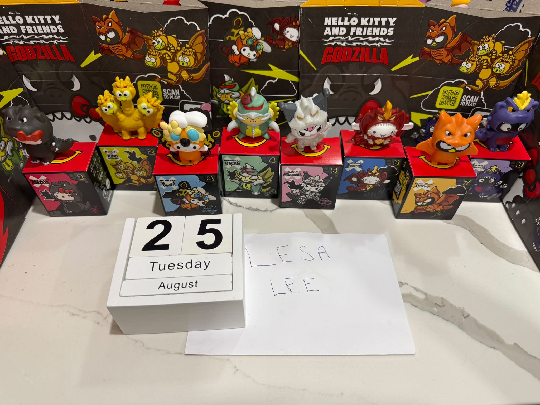 Brand new 2026 McDonald's Hello Kitty and Friends Godzilla toys