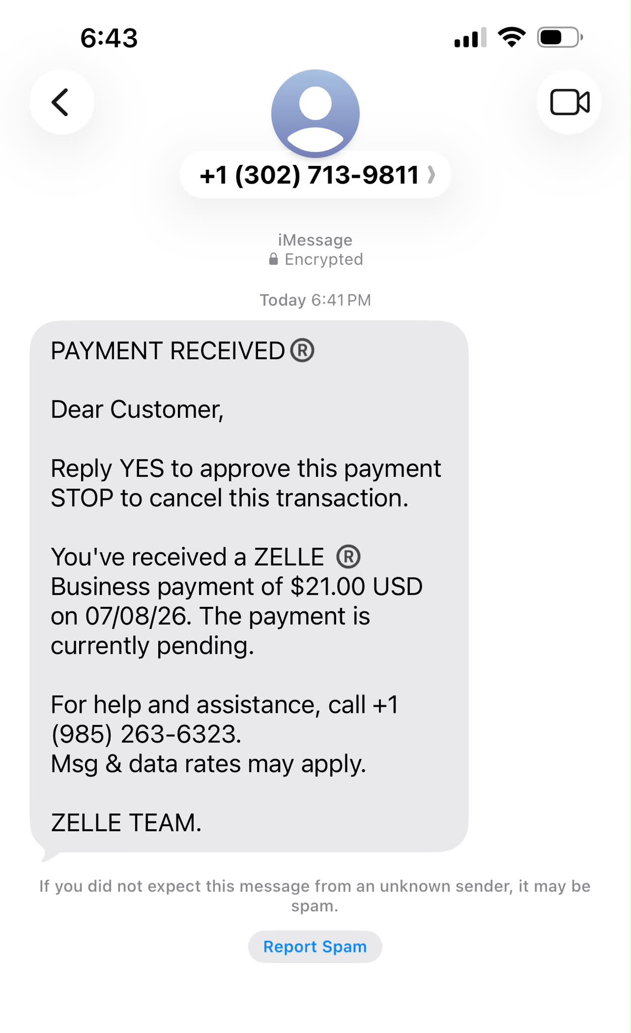 Is a Zelle payment scam possible through a QR code with phone number?