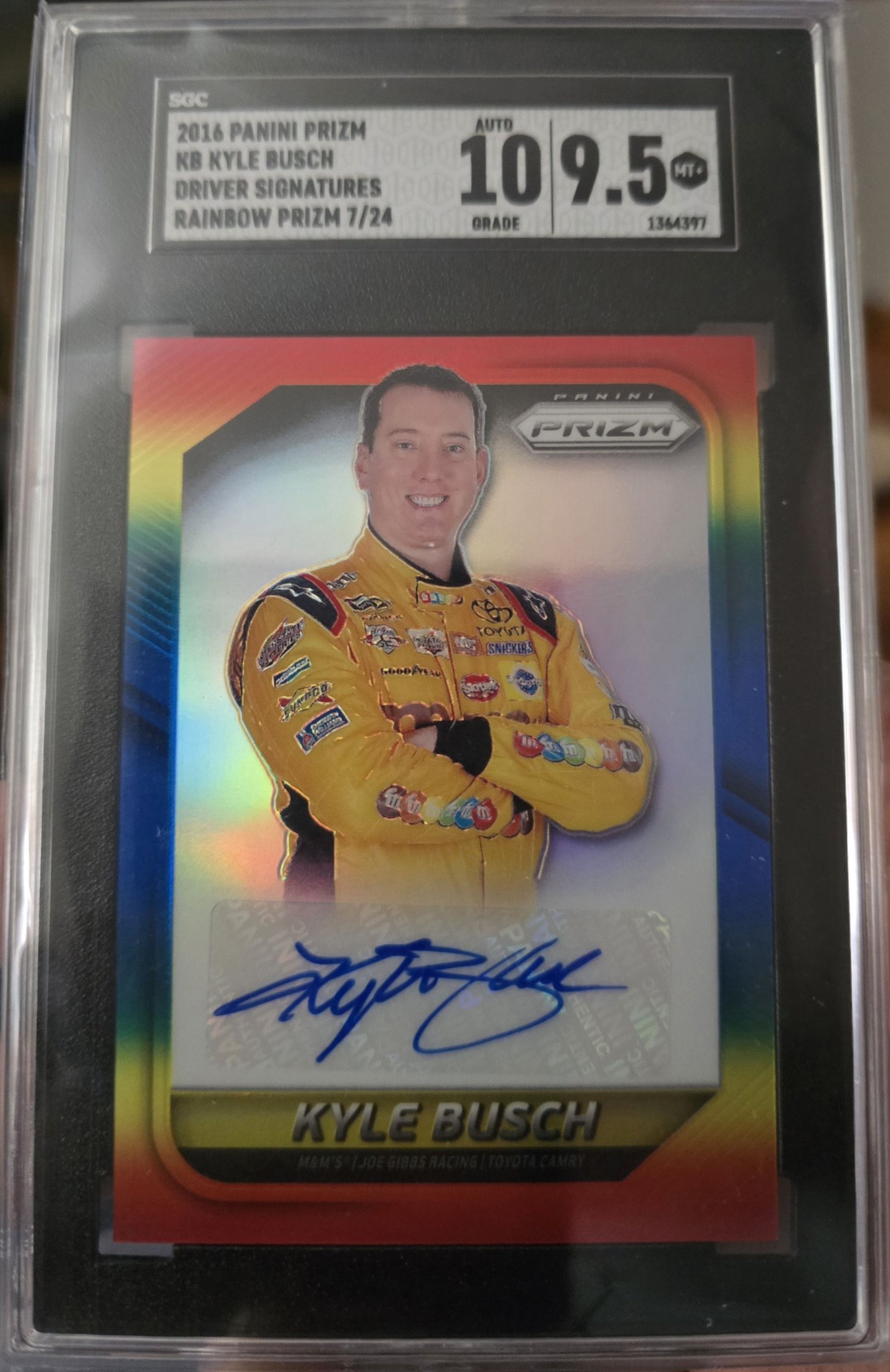 2016 Prizm Kyle Busch Rainbow Prizm Rookie Card Graded SGC 10