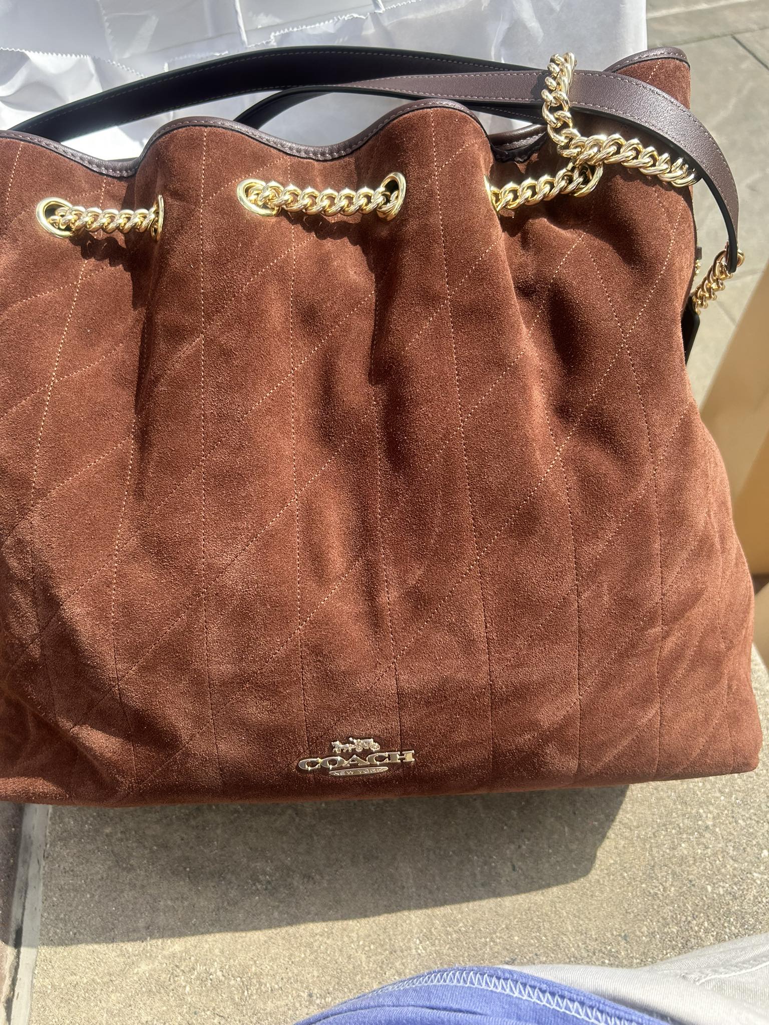 Coach Evelyn all suede handbag review and feedback