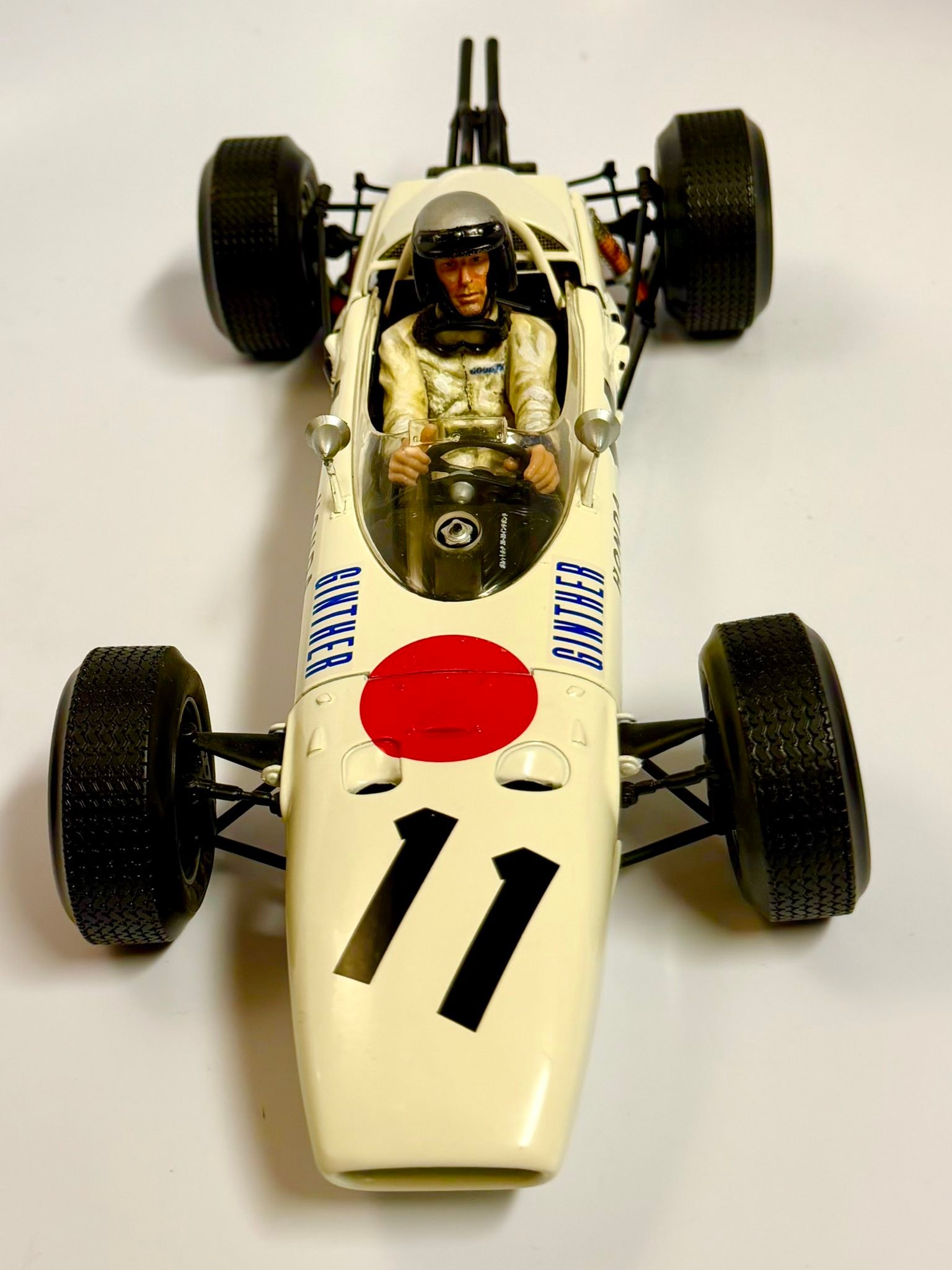 Tamiya 1/12 scale Honda RA272 model from 1965 Mexican Grand Prix