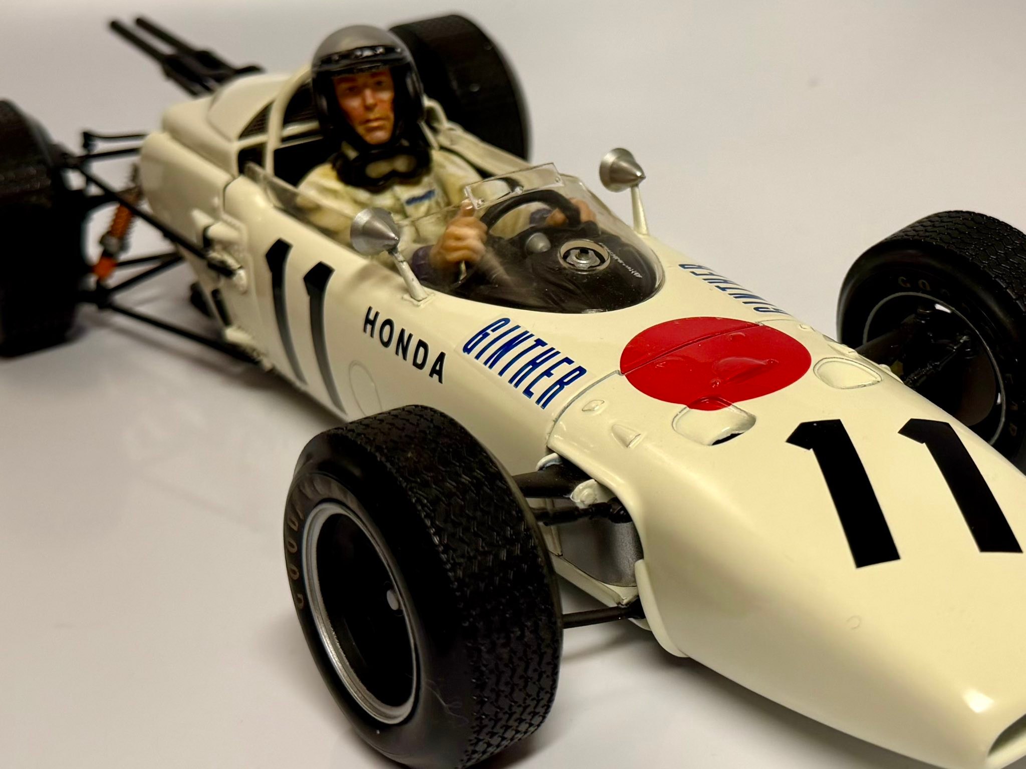Tamiya 1/12 scale Honda RA272 model from 1965 Mexican Grand Prix
