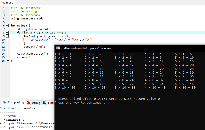 Programming - C++ multiplication table | Facebook