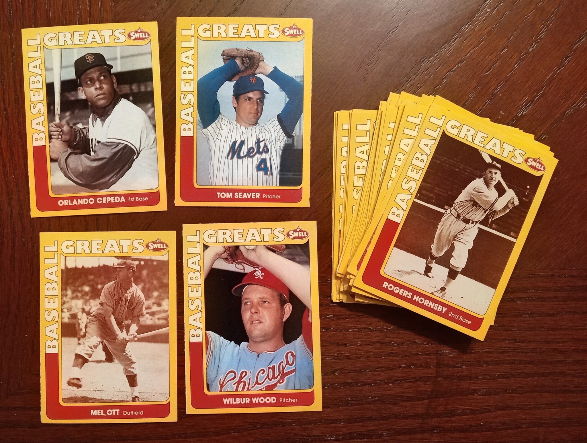 What is the origin of 1990 Swell baseball cards with old timers