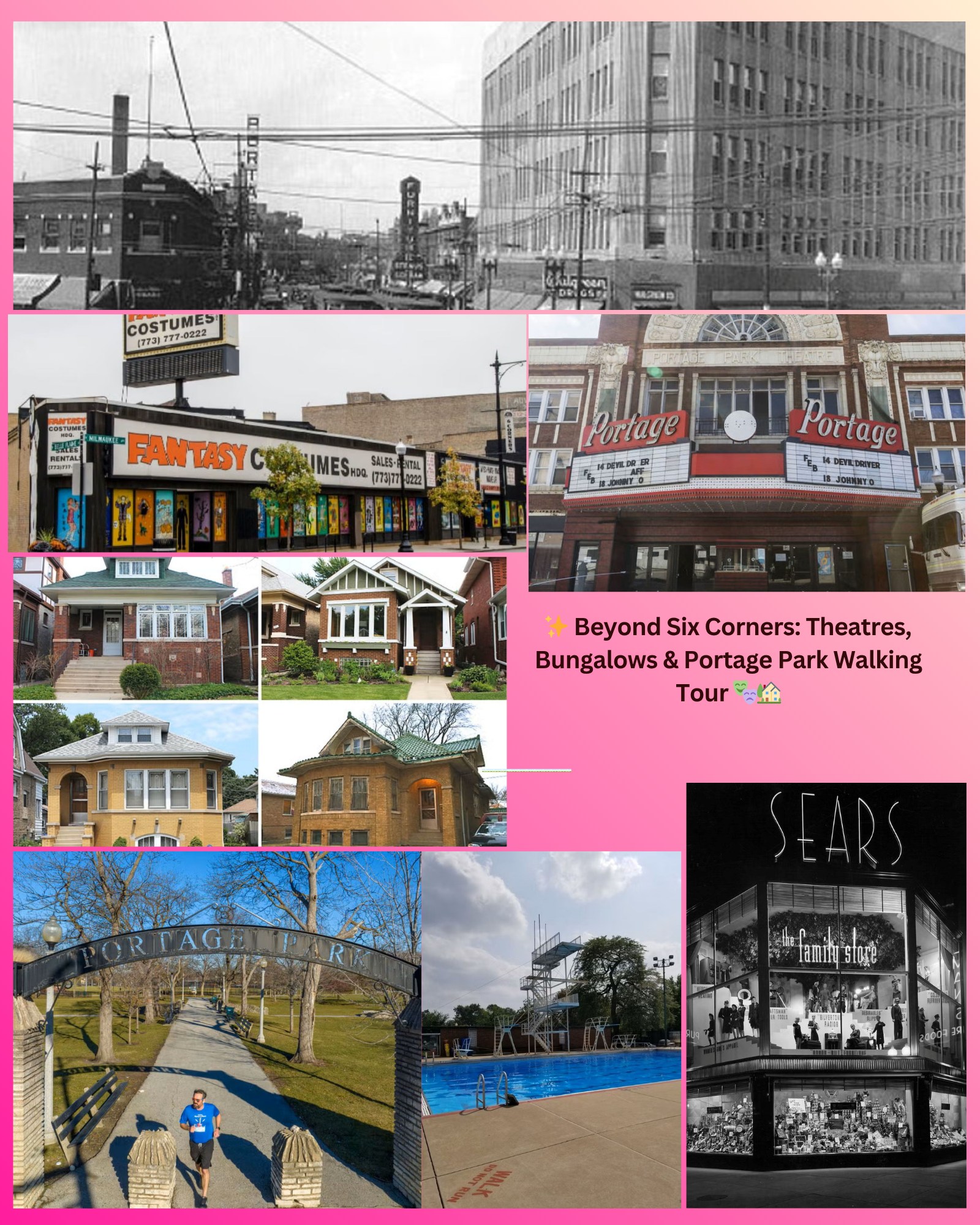 Historic Portage Park shopping district in Chicago