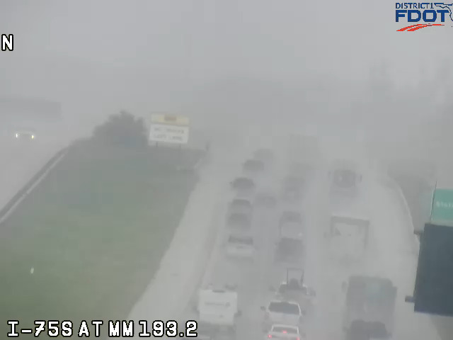 I-75 southbound traffic congestion at mile marker 193 in Venice