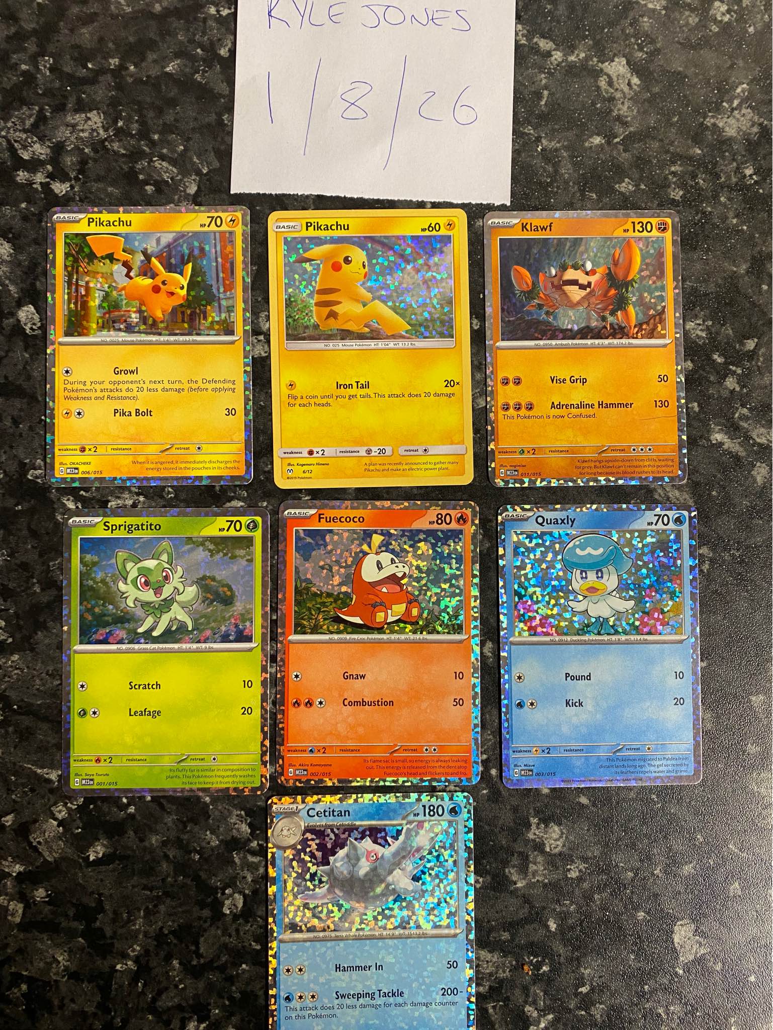 Grab all 7 cards for $45 Pikachu 6/12 last solds between 21-45