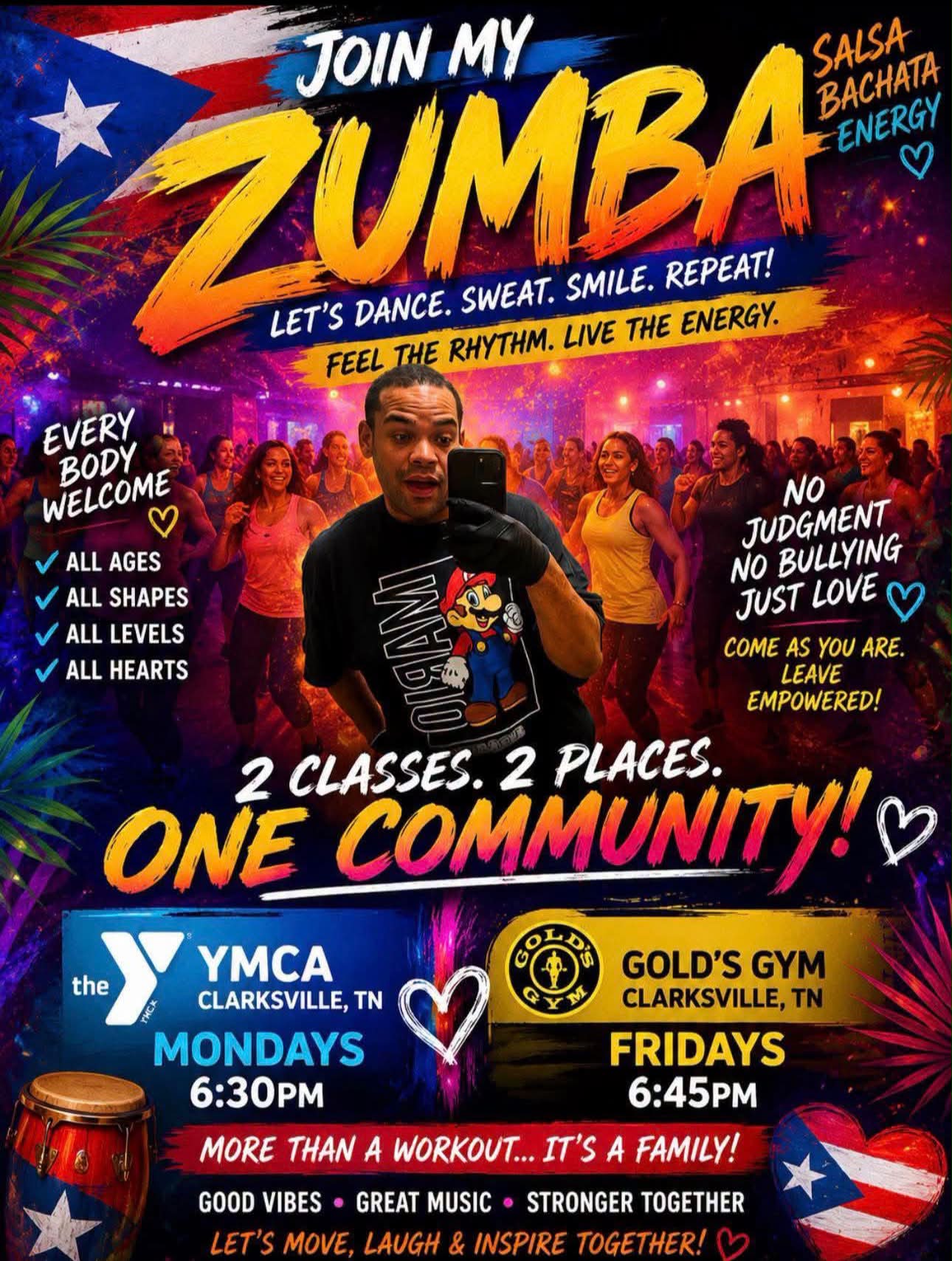 Zumba at Gold's Gym in Clarksville, TN Tonight at 6:45 PM