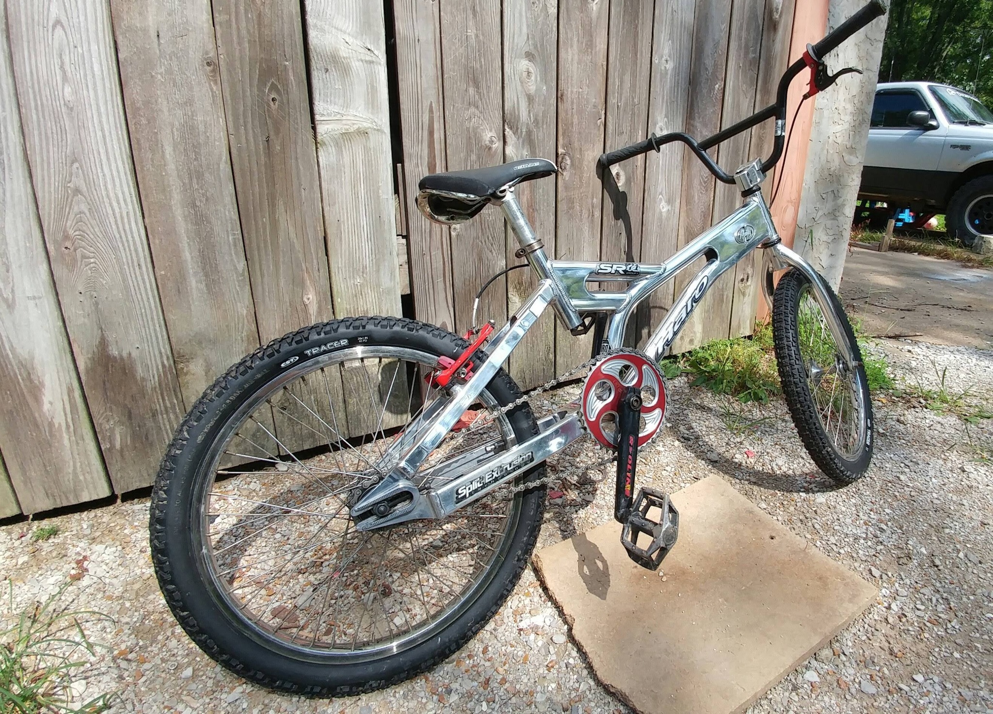 Vintage Haro SR-71 bicycle with polished silver frame