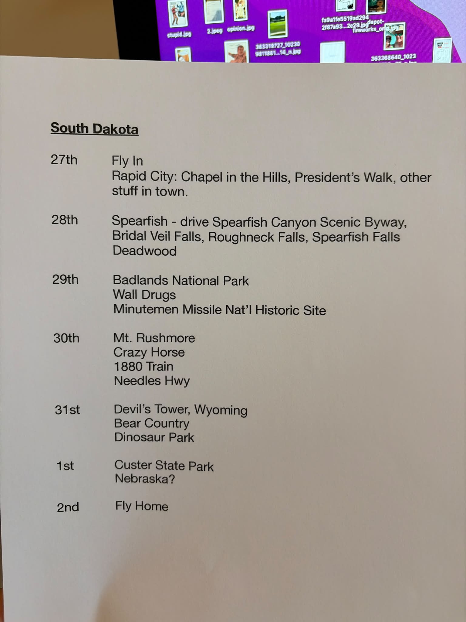 South Dakota trip itinerary suggestions