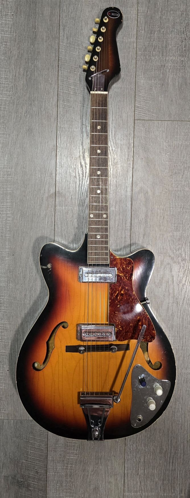 Vintage 1970s Kawai made Kingston guitar with sunburst finish