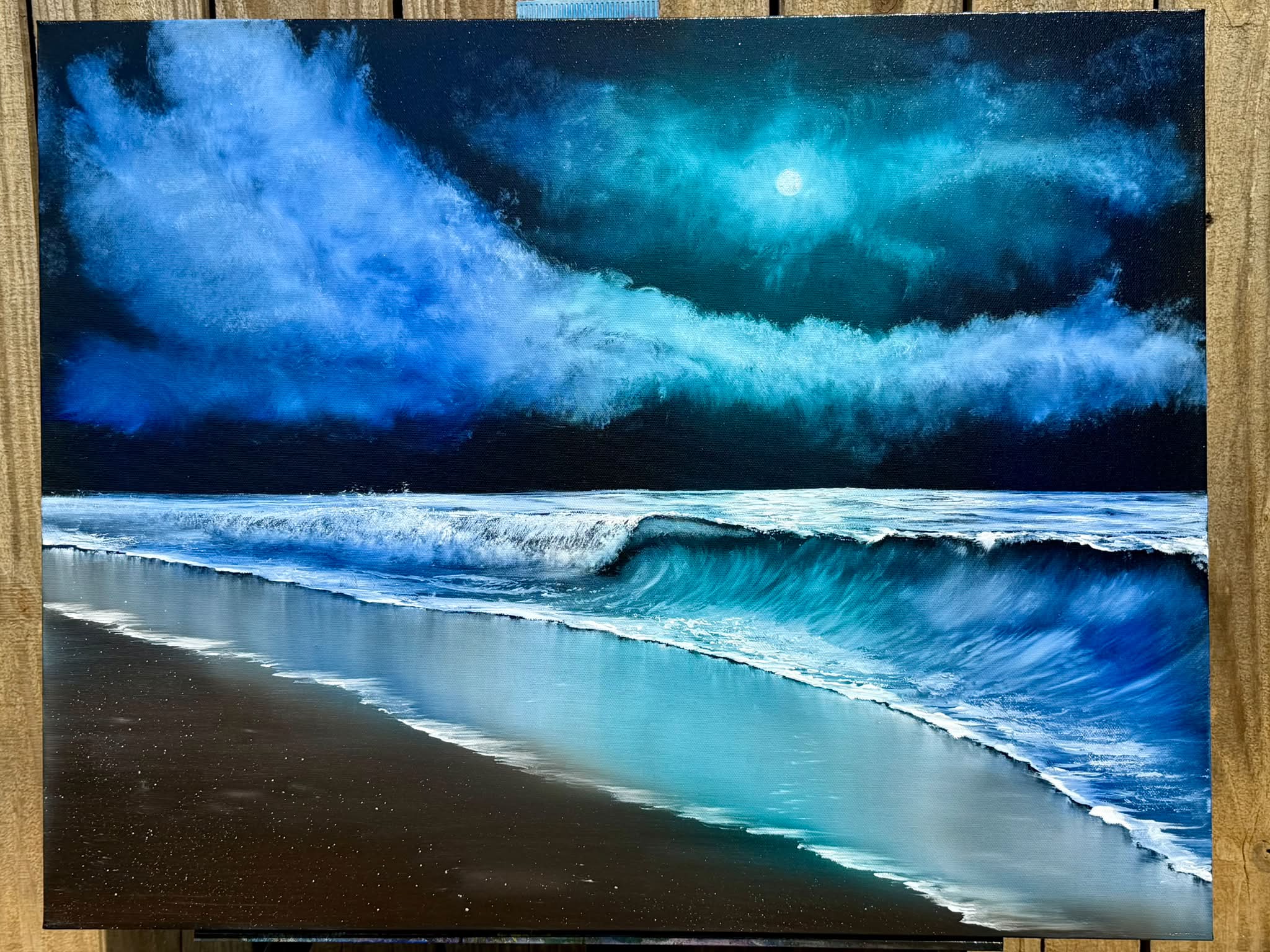 Adrian Goad's 22x28 'Pivot' Beach Painting Inspired by Paint with