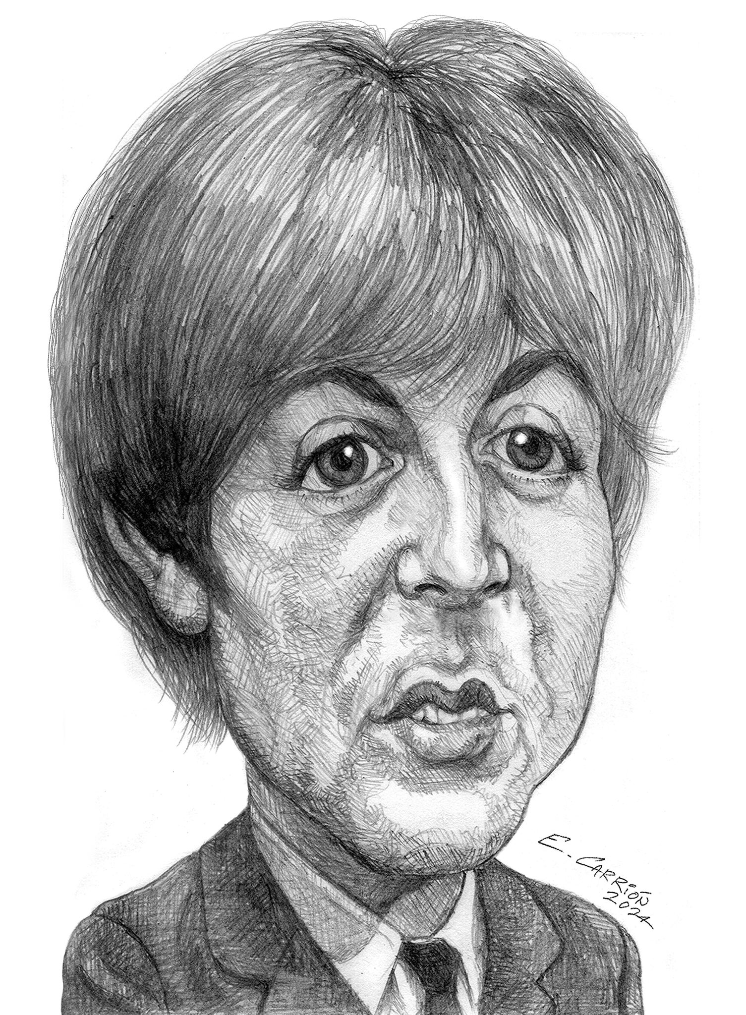 🔴 MARCH 2 2013 A pencil doodle by Paul McCartney when he was a