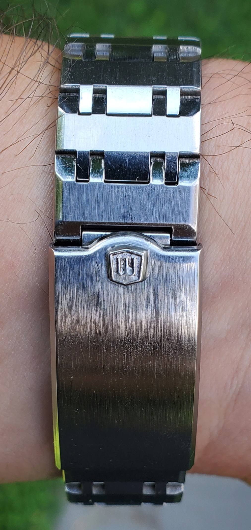 1970s Waltham Viscount watch with unique faceted crystal and