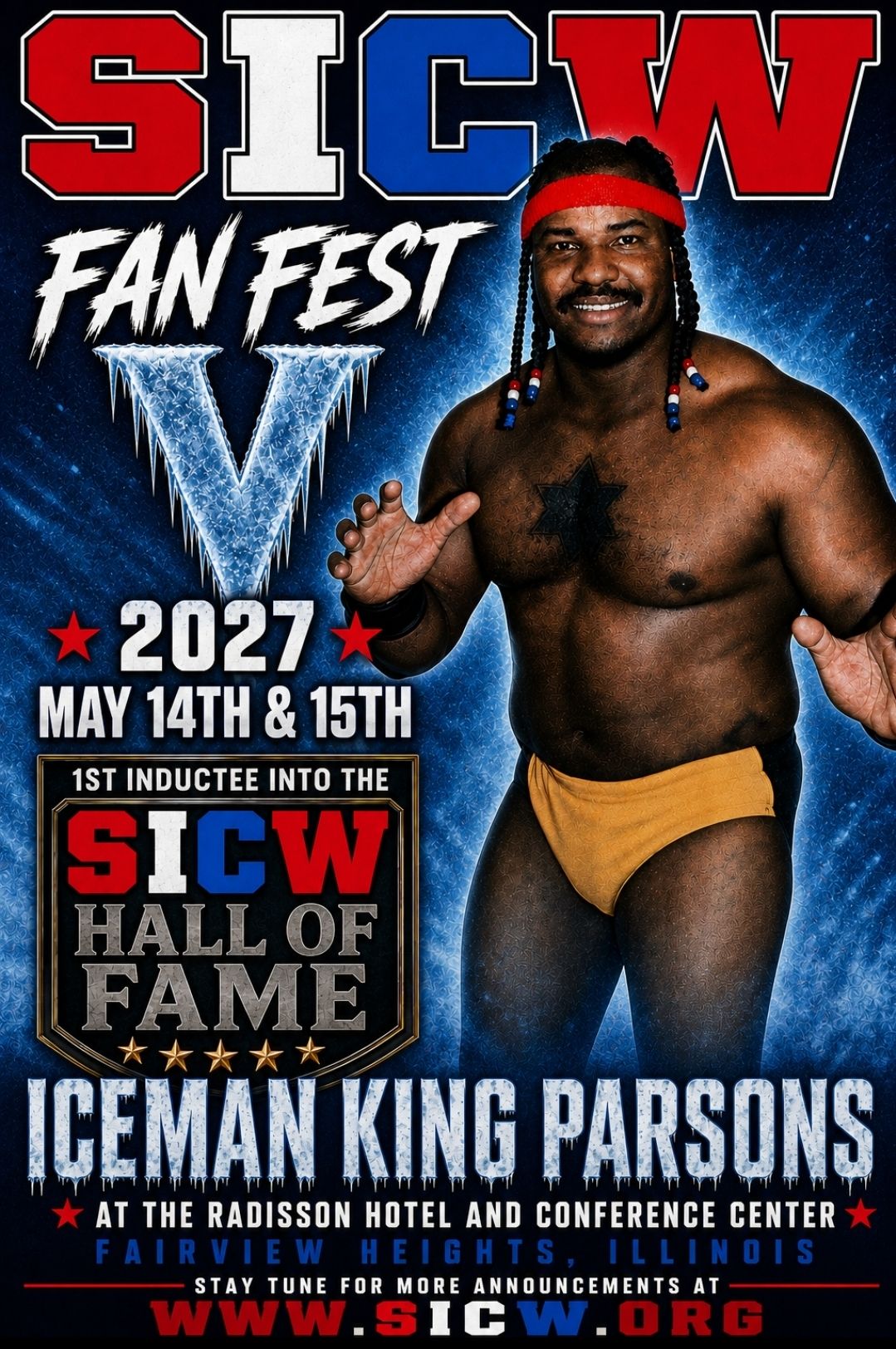 Meeting wrestling legend Iceman King Parsons at SICW Fanfest