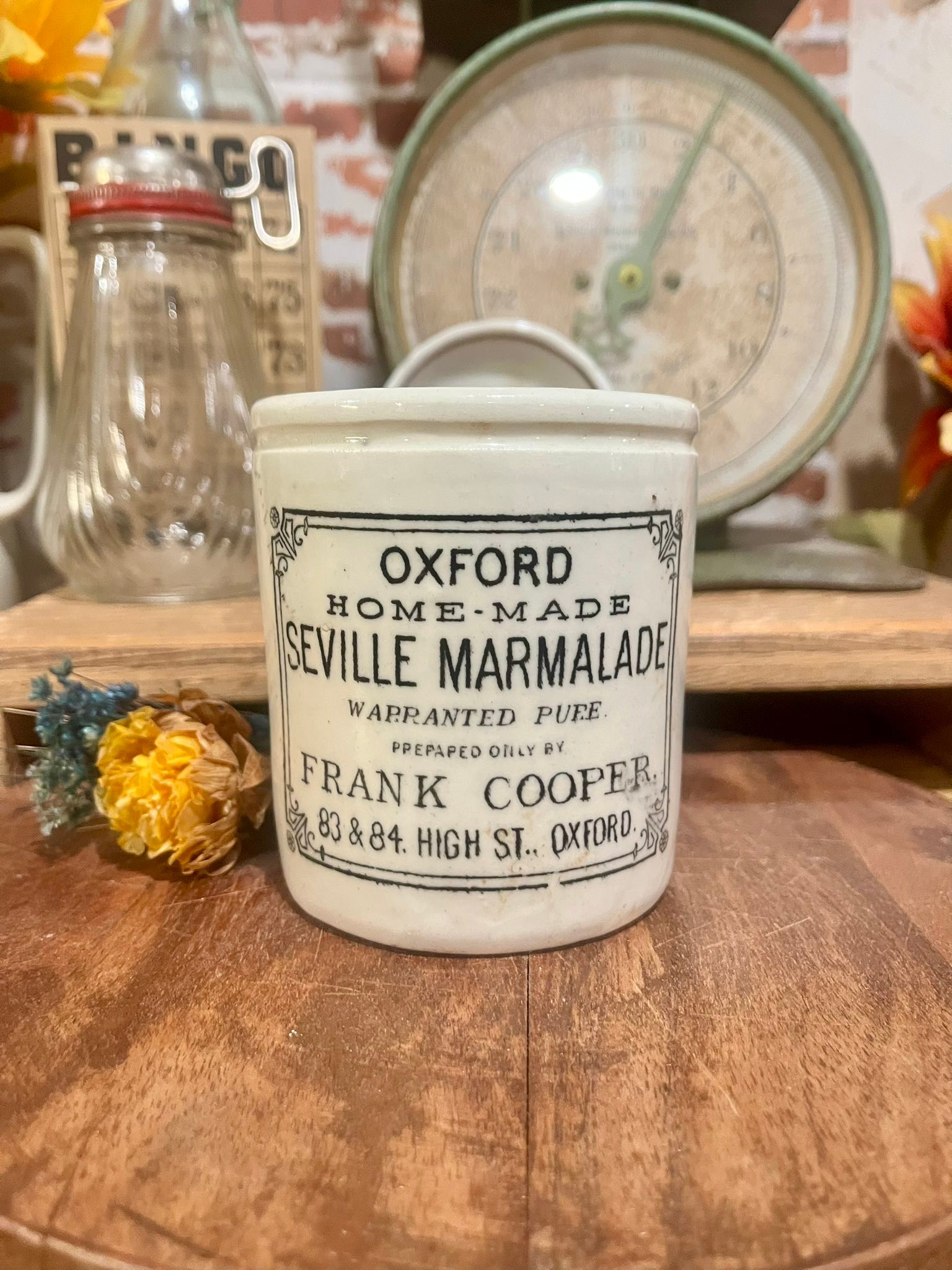 Frank Cooper marmalade variations on the large pots, the Coates of