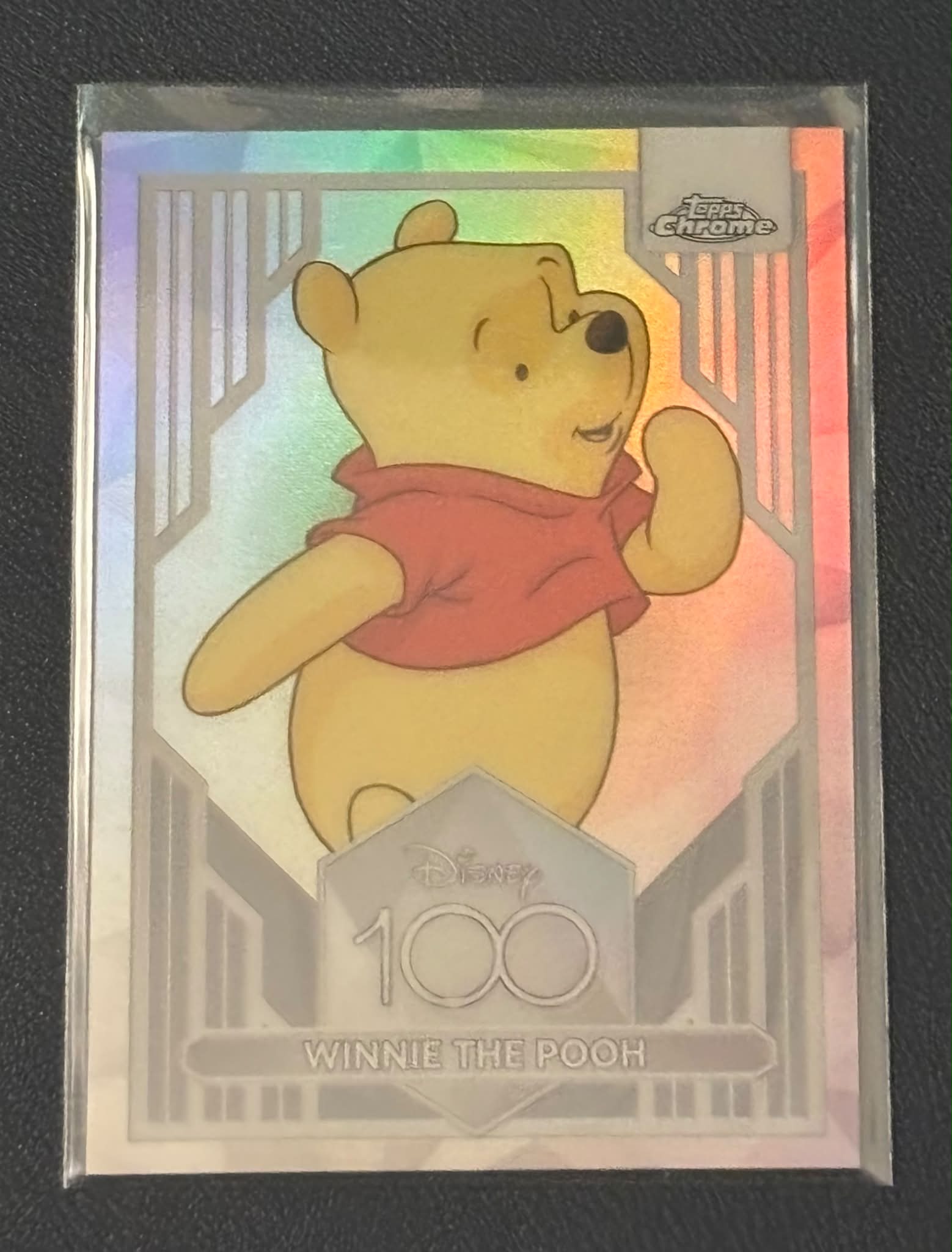 2023 Topps Chrome Disney Winnie the Pooh Silver Refractor card for