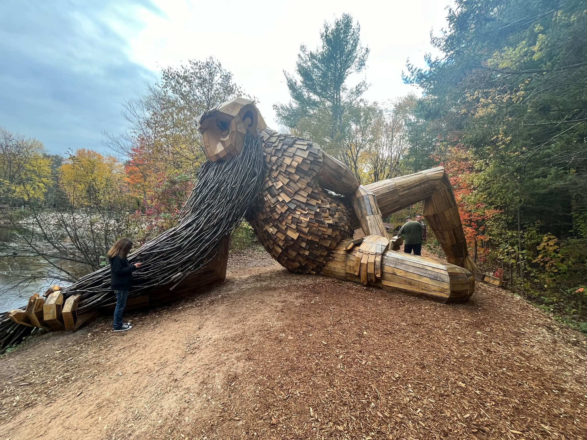 Benny the Beard Fisher sculpture in Germfask, Michigan
