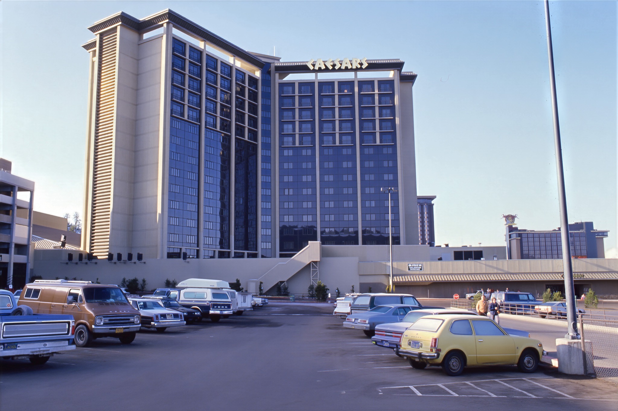 Caesars and Harvey's in the background, Lake Tahoe, March 1984