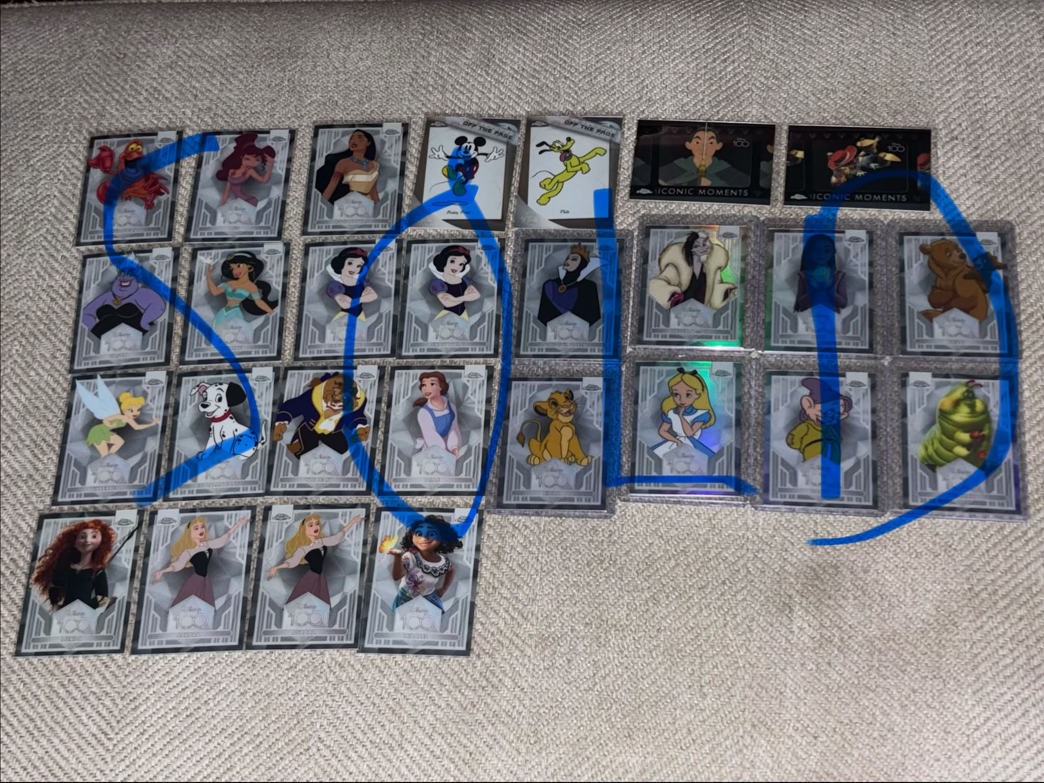2023 Topps Chrome Disney 100 lot 8 Refractors plus base. US based