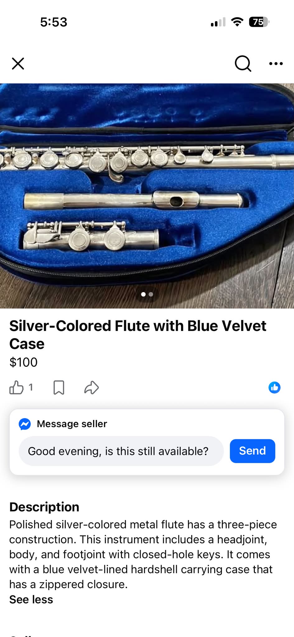 What's the value of a repadded Boosey and Hawkes flute?