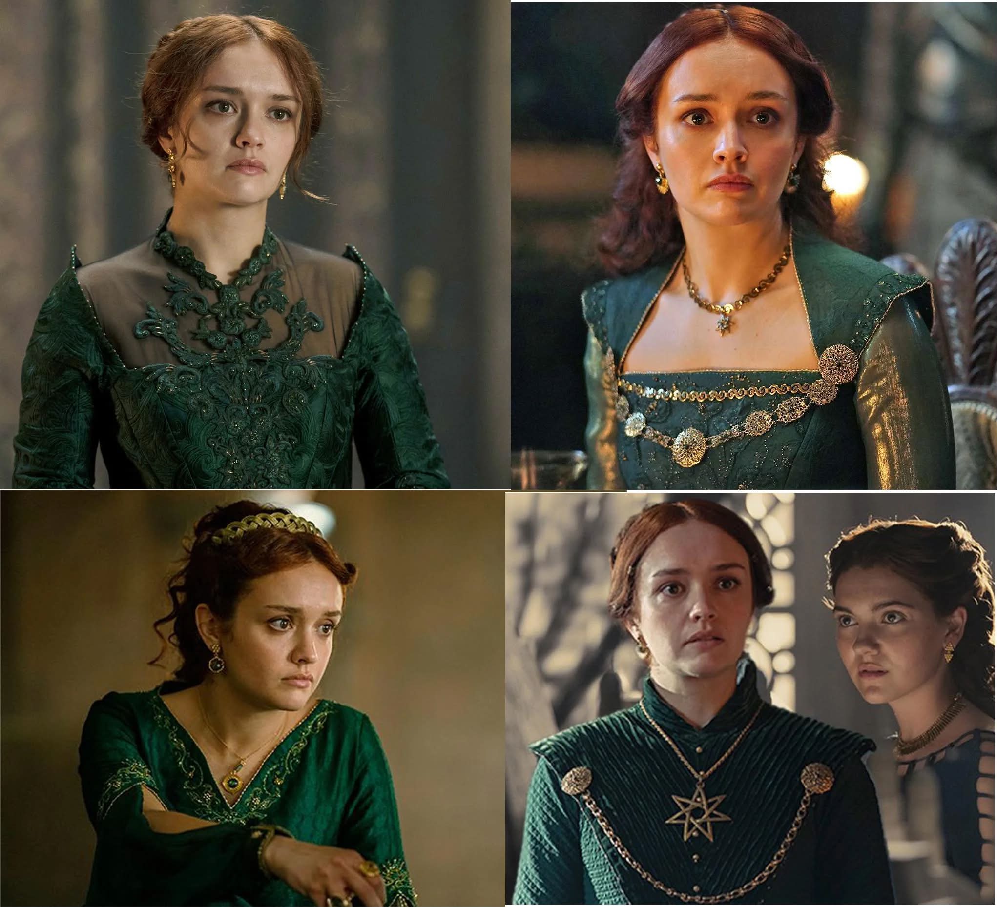 what does green dress mean in house of dragon Alicent's attire the princess dresses for toddlers