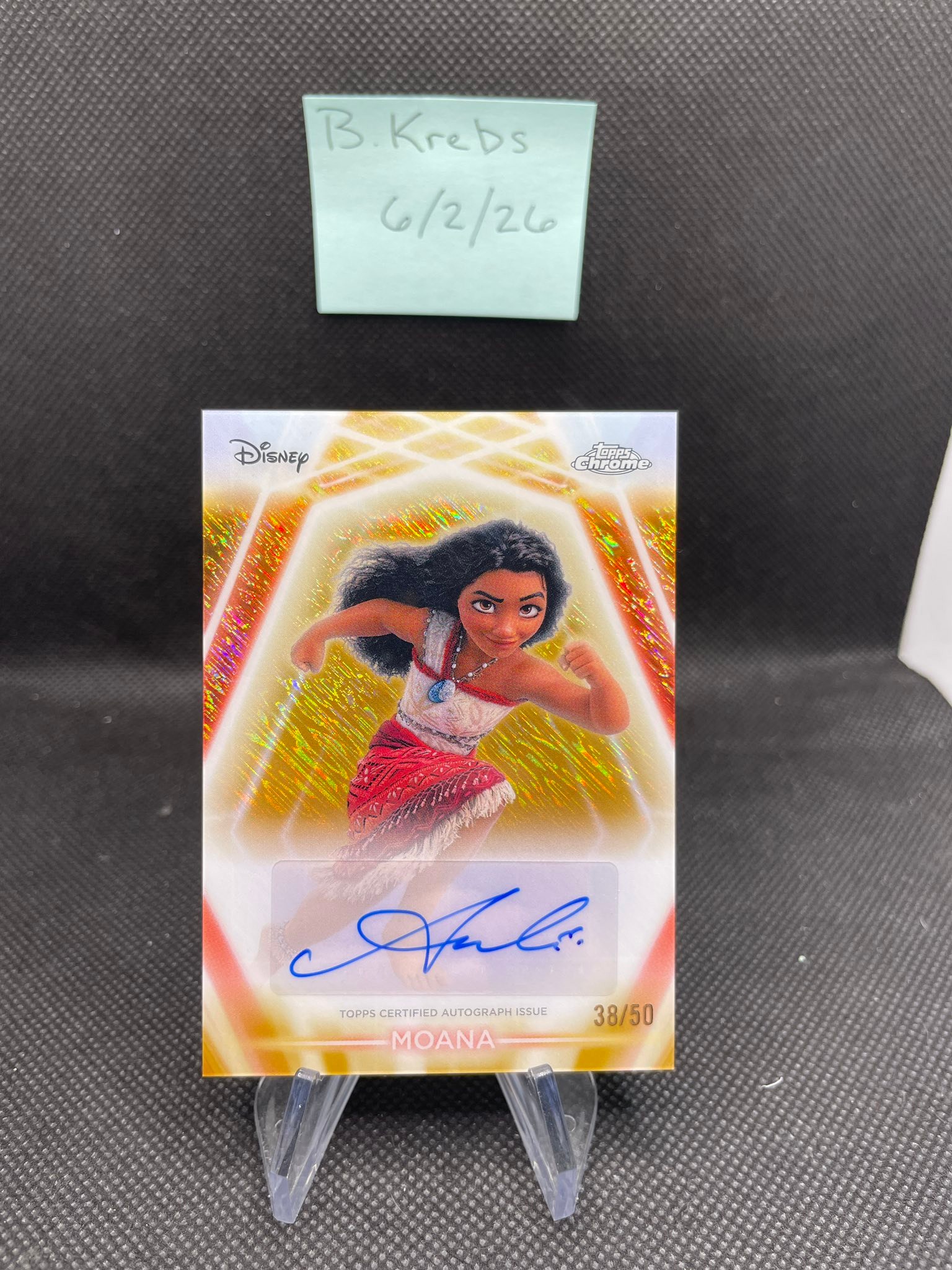 Topps Chrome Gold Wave Moana auto trading card for sale