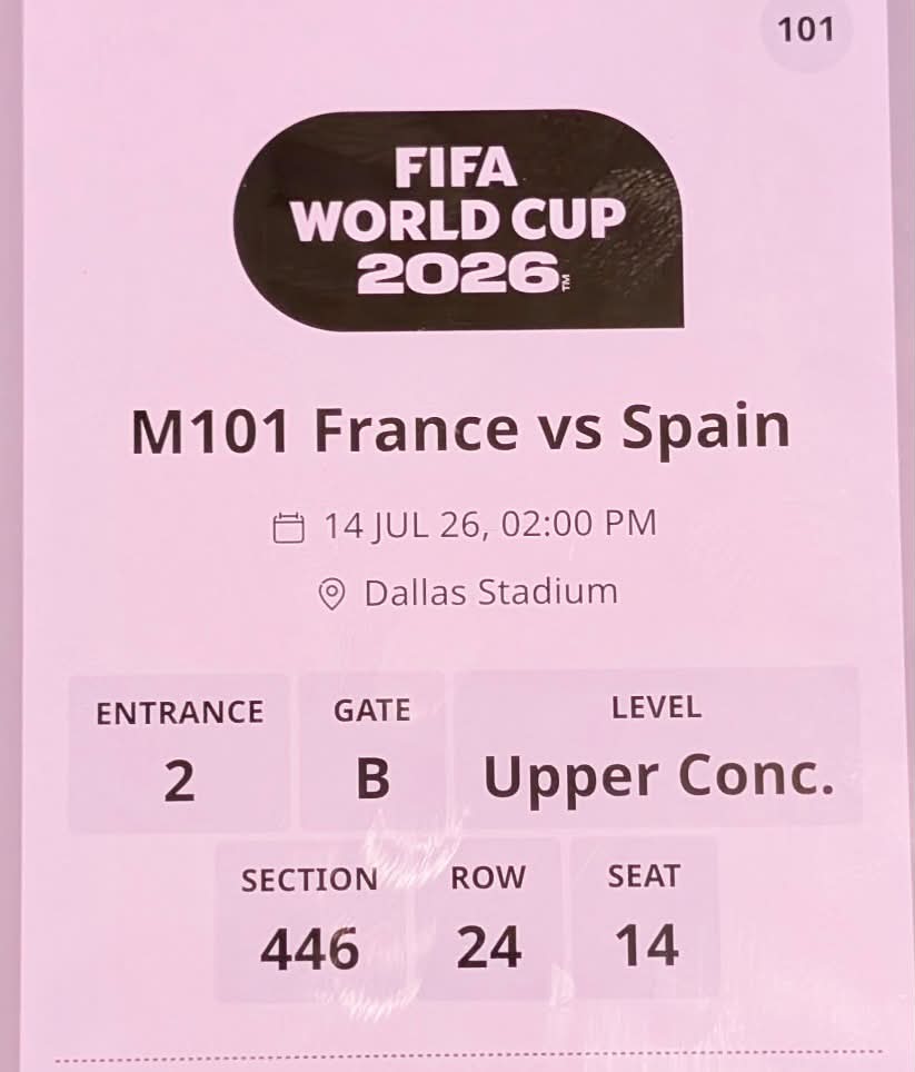 Semifinal match in Dallas France 🇫🇷 vs Spain 🇪🇸 🎟️ 2 tickets