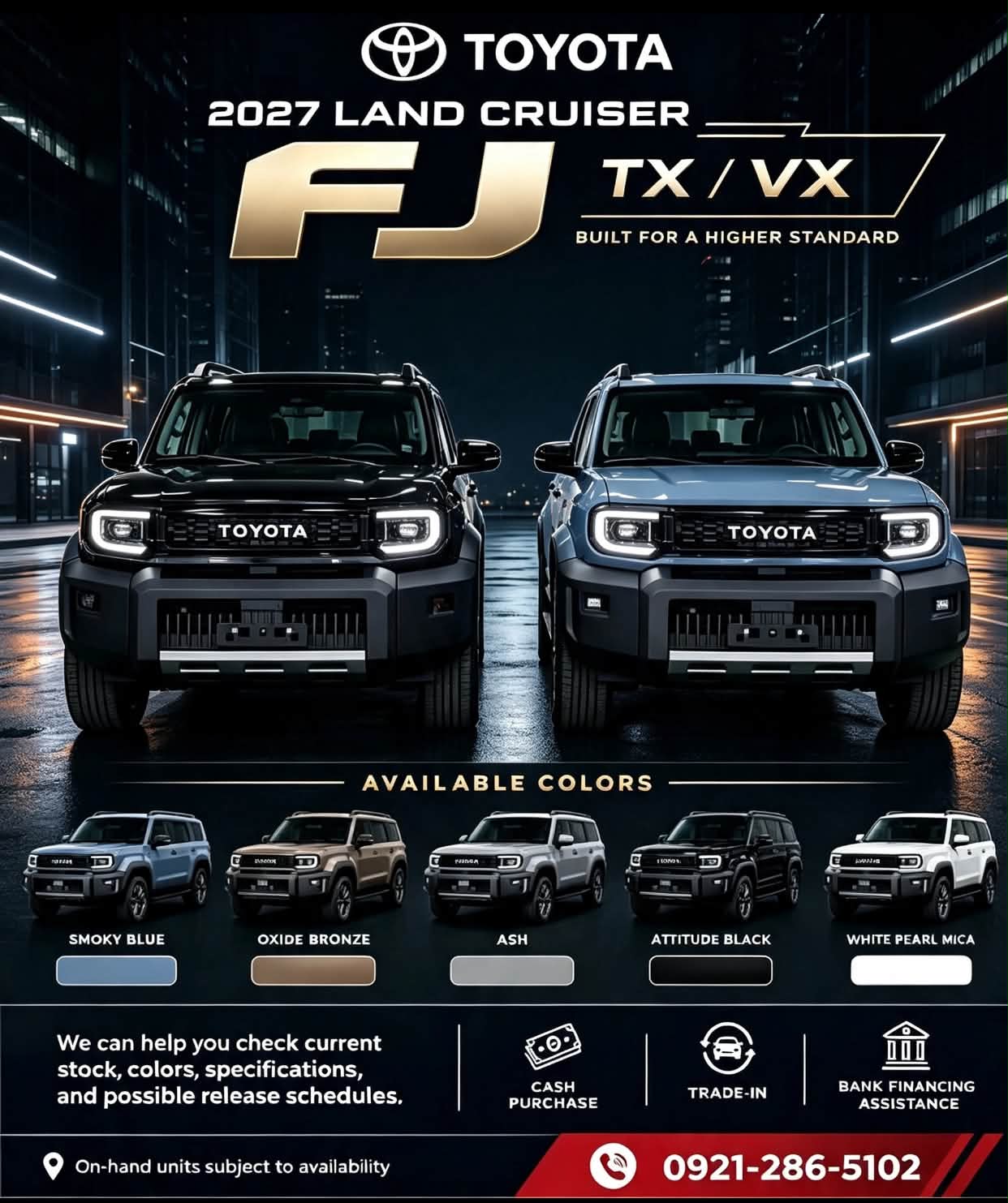 🚙 TOYOTA AVAILABLE FOR INQUIRY
