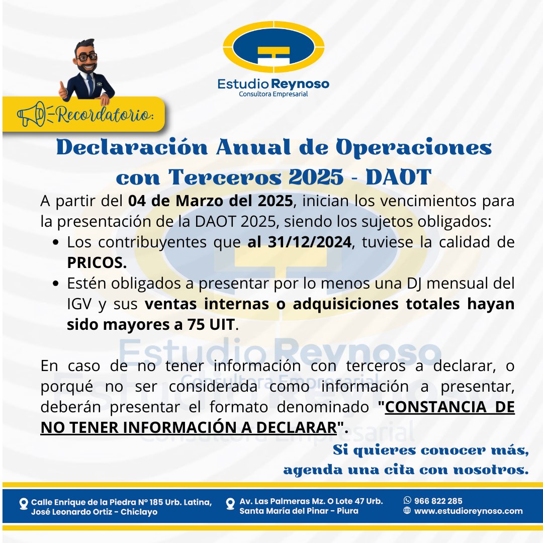 Estudio - #EstudioReynosoInforma ️DECLARACIÓN ANUAL DE OPERACIONES CON ...