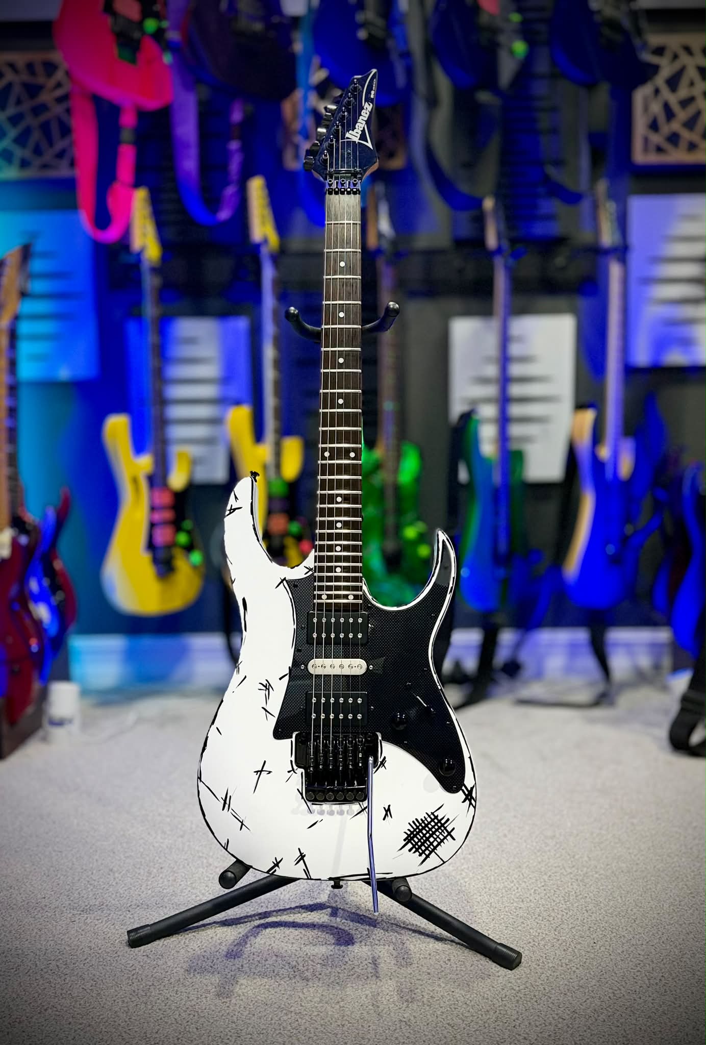 Ibanez RG350DX ディンキー エレキギター ハードロック Custom Ibanez RG350DX Frankenstein Guitar with Carbon Fiber Pickguard