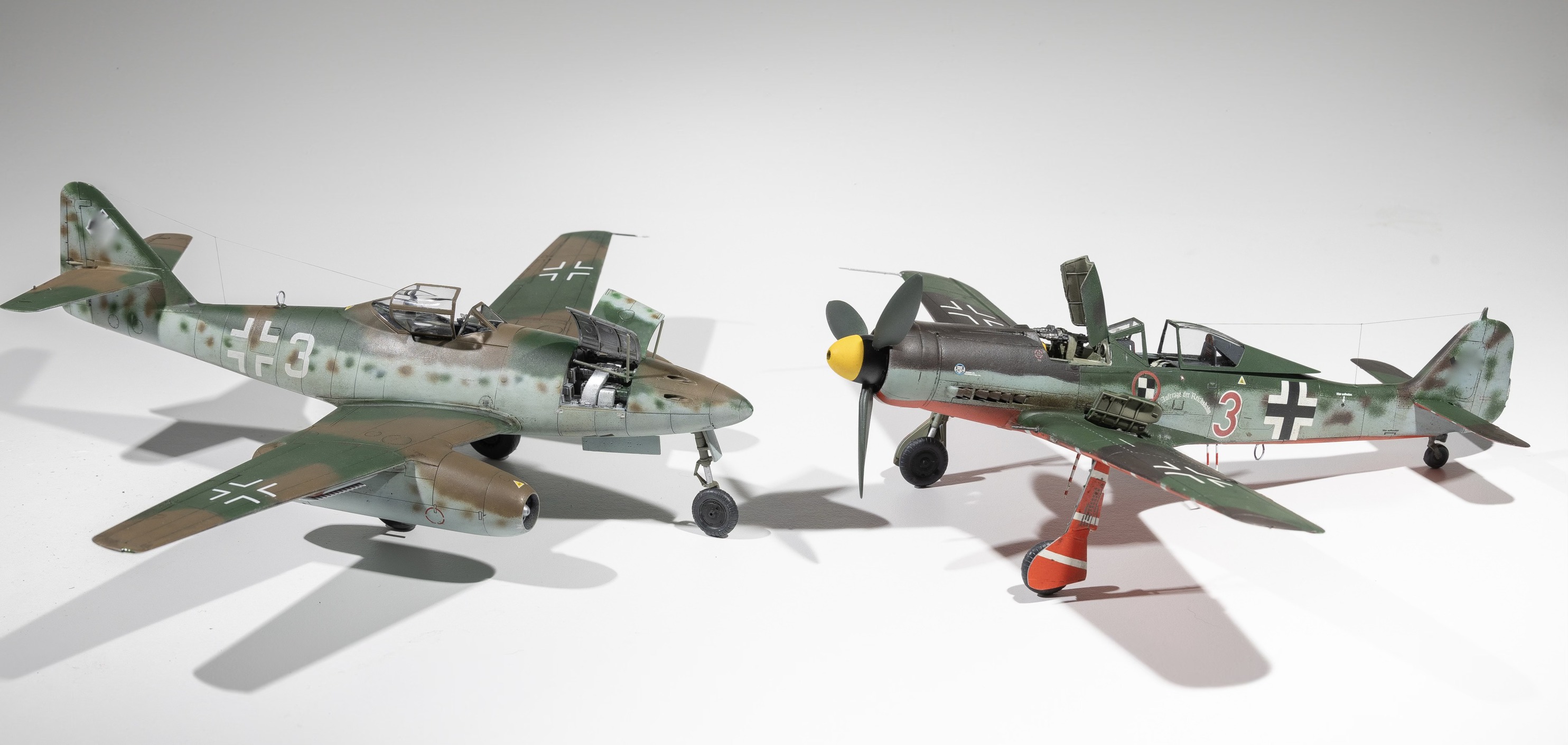 Eduard 1/48 FW190D-9 JV44 'Platzschutz' with Tamiya 1/48 Me262A-1a