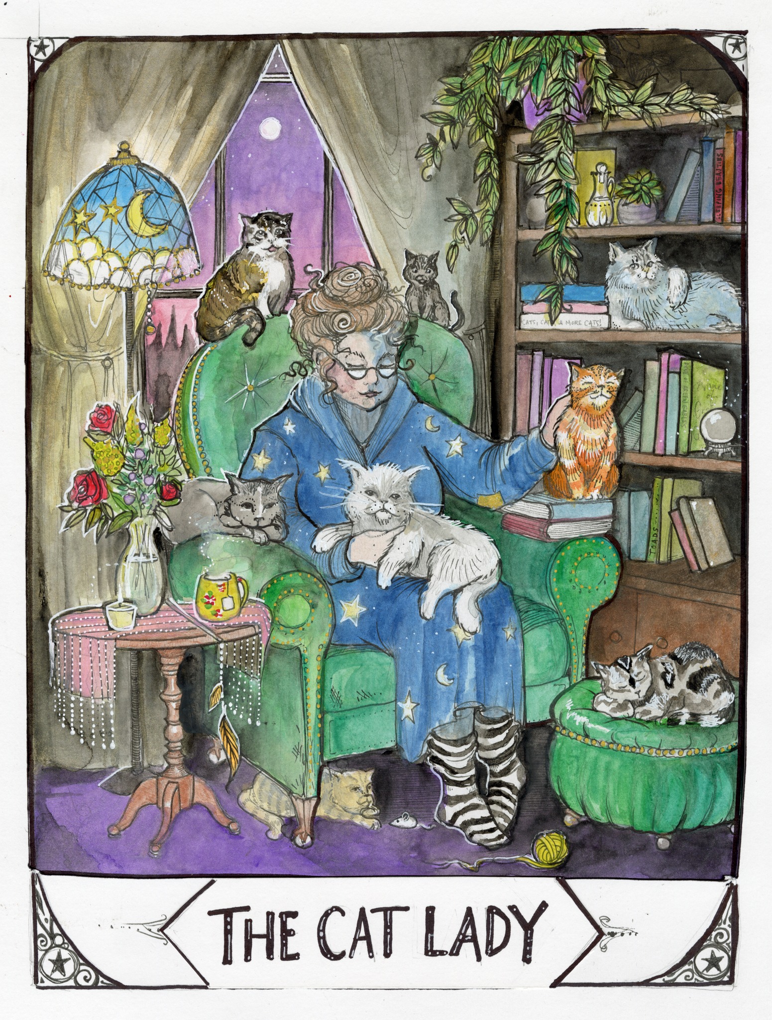 中居ベル　キャンバスプリント　「Cat Lady」 Certified Cat Lady