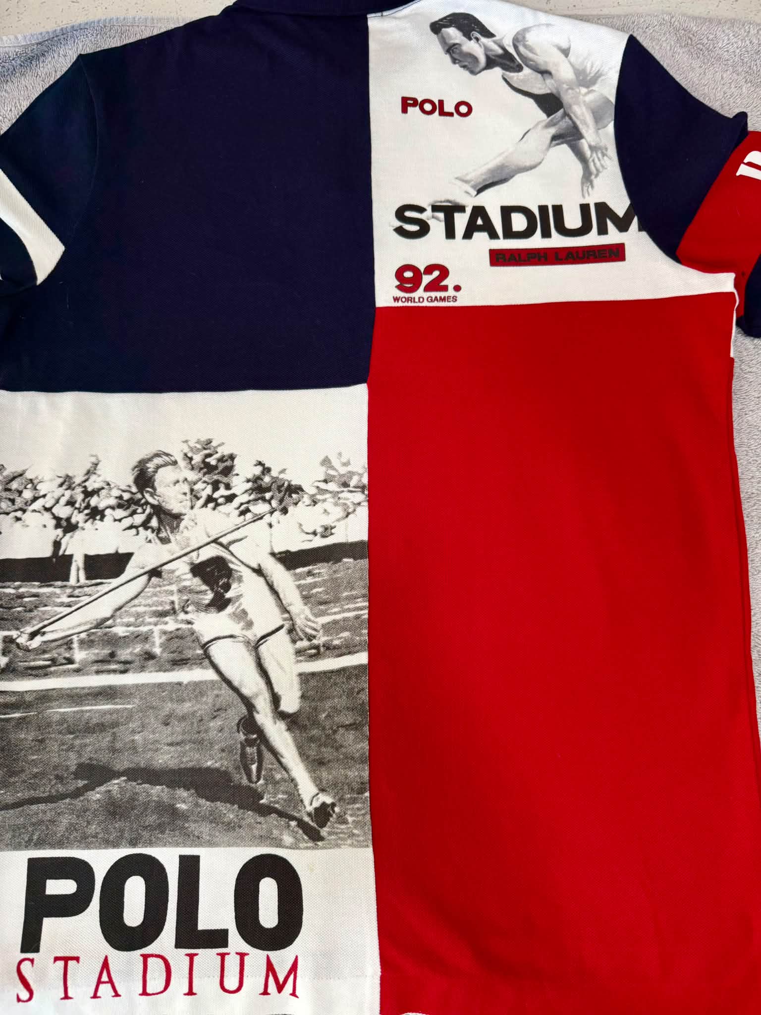 Rare 1992 Polo Ralph Lauren Stadium Polo Shirt for Sale - Medium Size