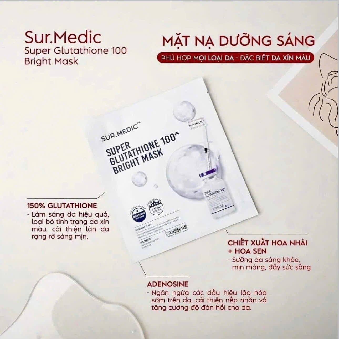 super glutathione 100 bright mask QUALITY 1ST Derma Laser 7pcs | Quality 1st Sheet Mask Safe for use on all skin types EARTHNIQ Glutathione Face Mask Film,