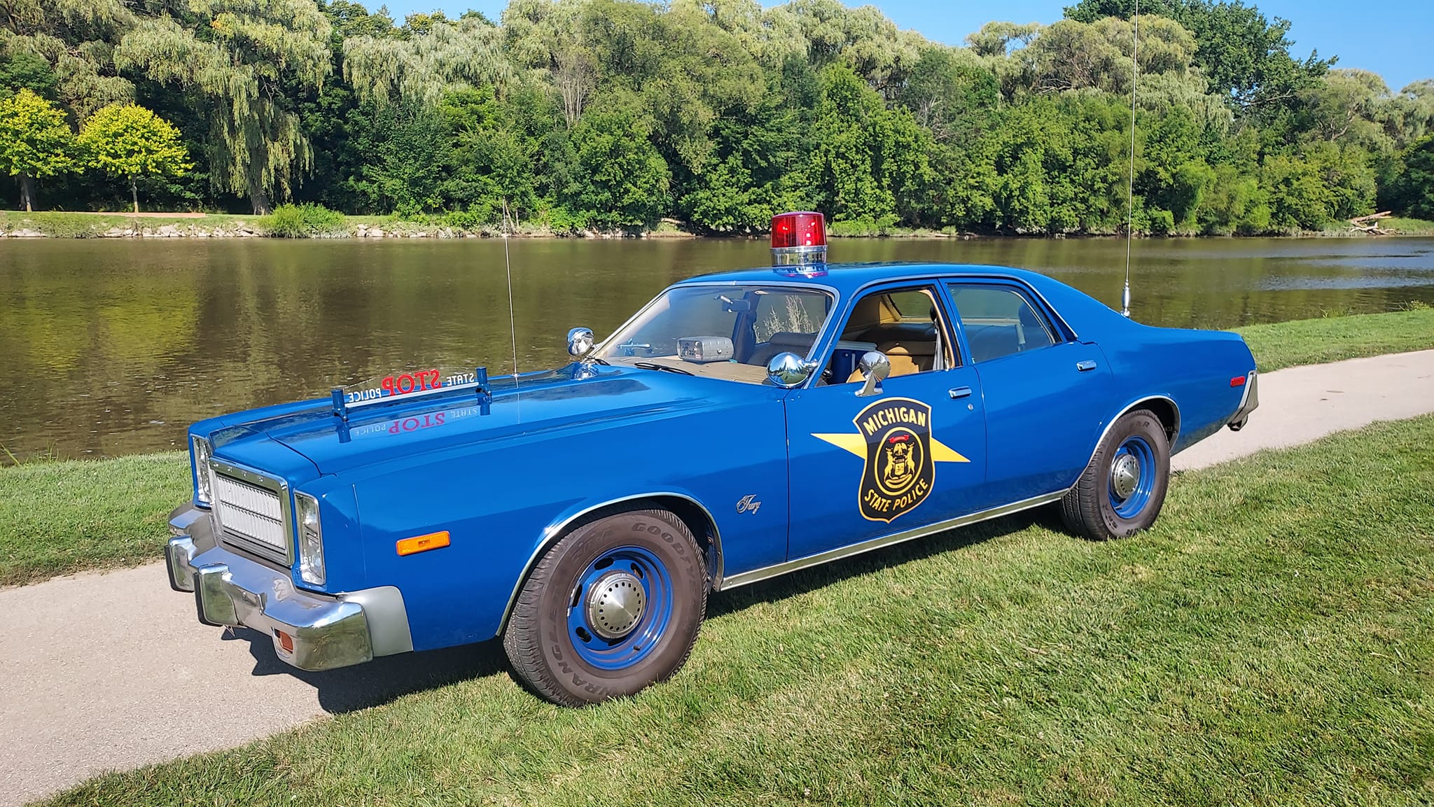 1977 Plymouth Fury police car on display