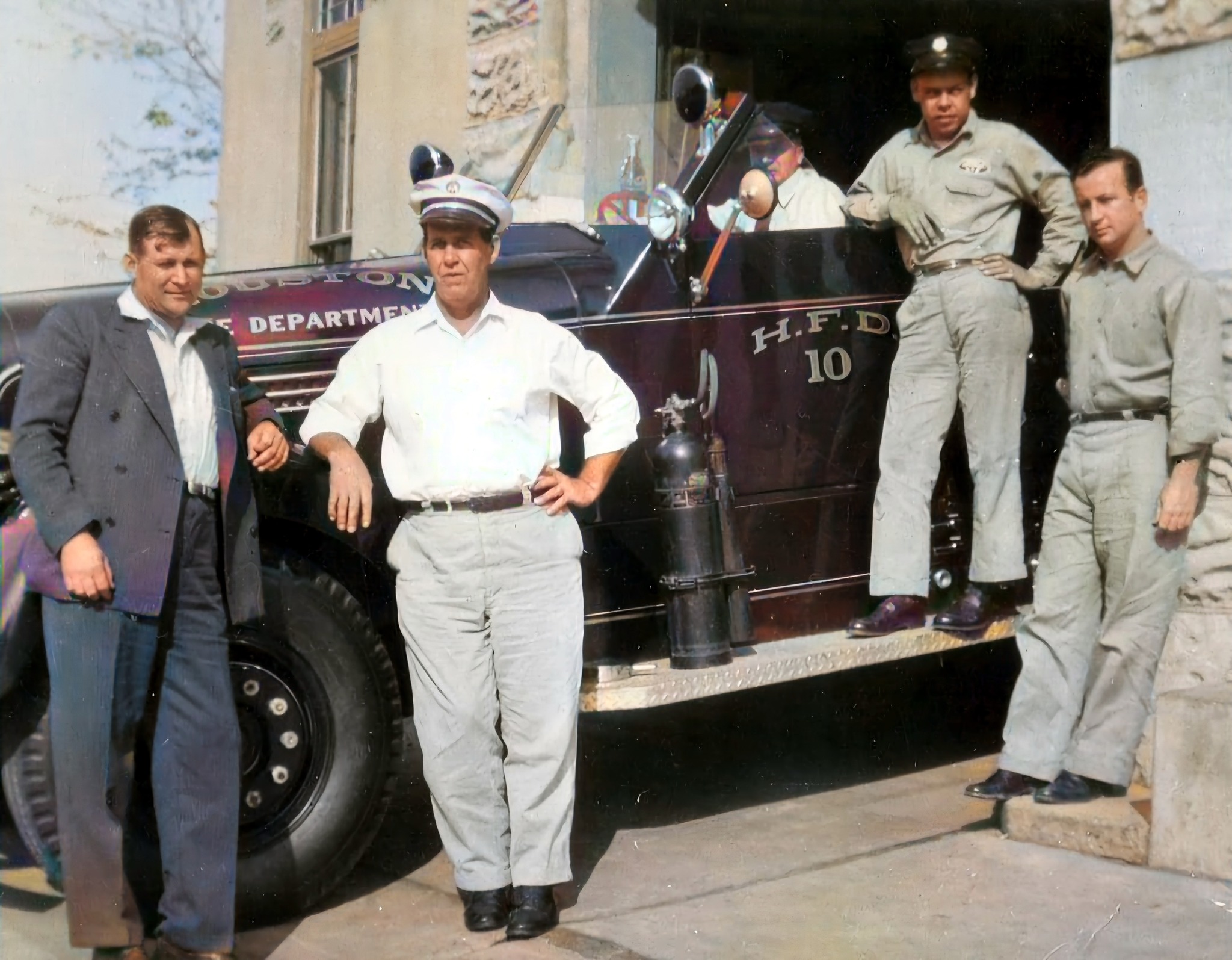 Retired - The crew of Fire House No. 10, From left to right, Pavlicek ...