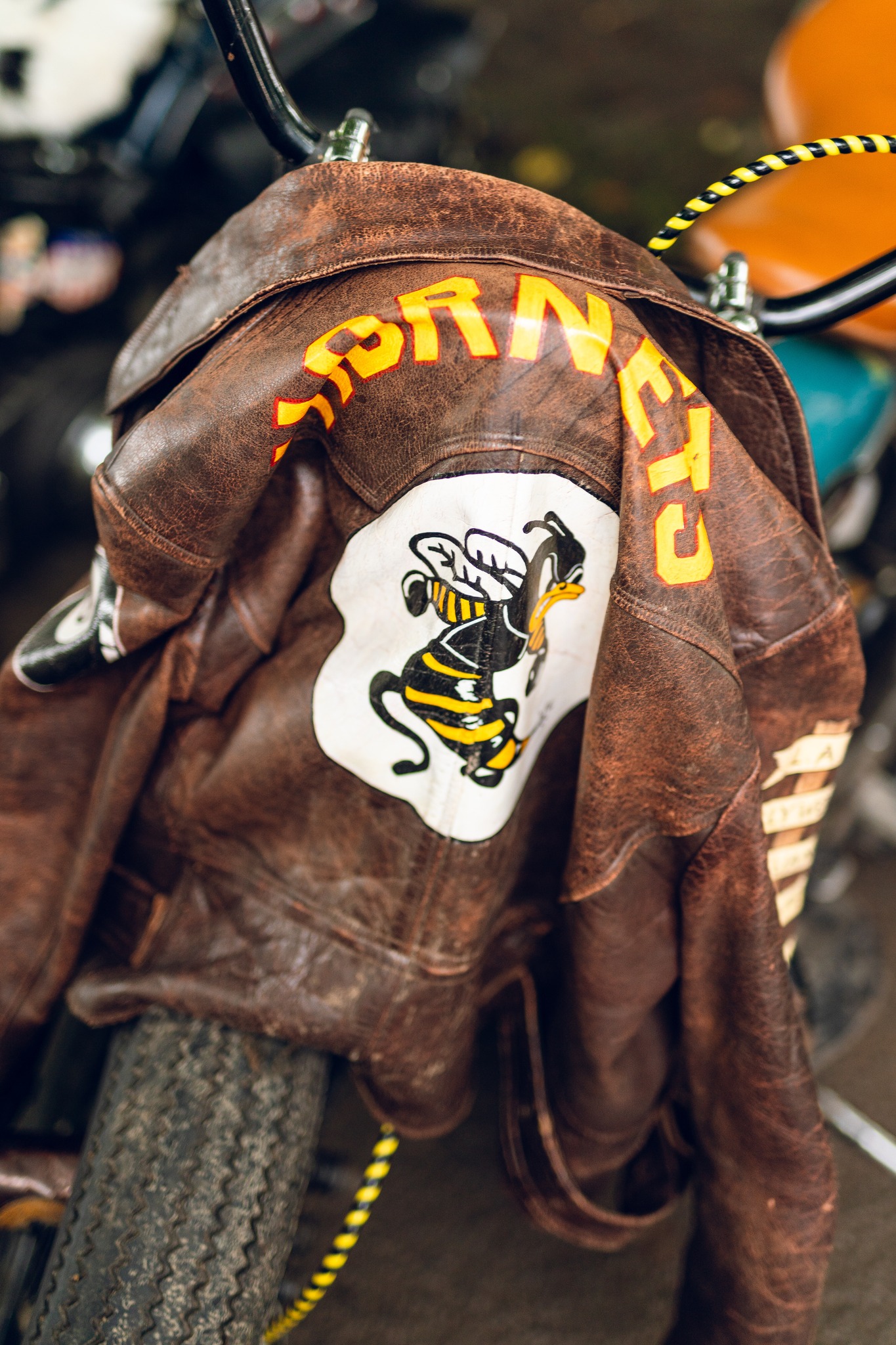 Just “Rockered out” a nice old Bates leather jacket, English style