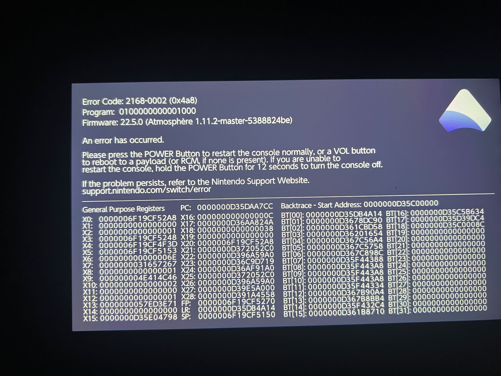 【中古】 First Error Code Schuldt Hey everyone, I'm running into an issue on my modded OLED Switch