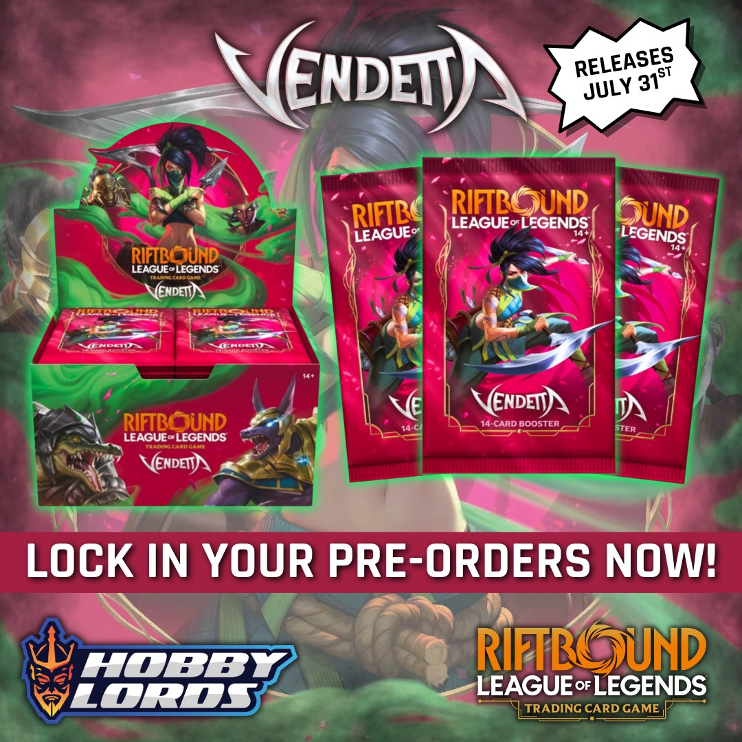 league of legends trading card game riftbound releases october 31 Vendetta Booster Box TCG 24 Packs Display 14 Cards Each Foil Rares New Mechanics Champions Collectible This set adds a new edge to Riftbound with new Legends Riftbound League of Legends Trading