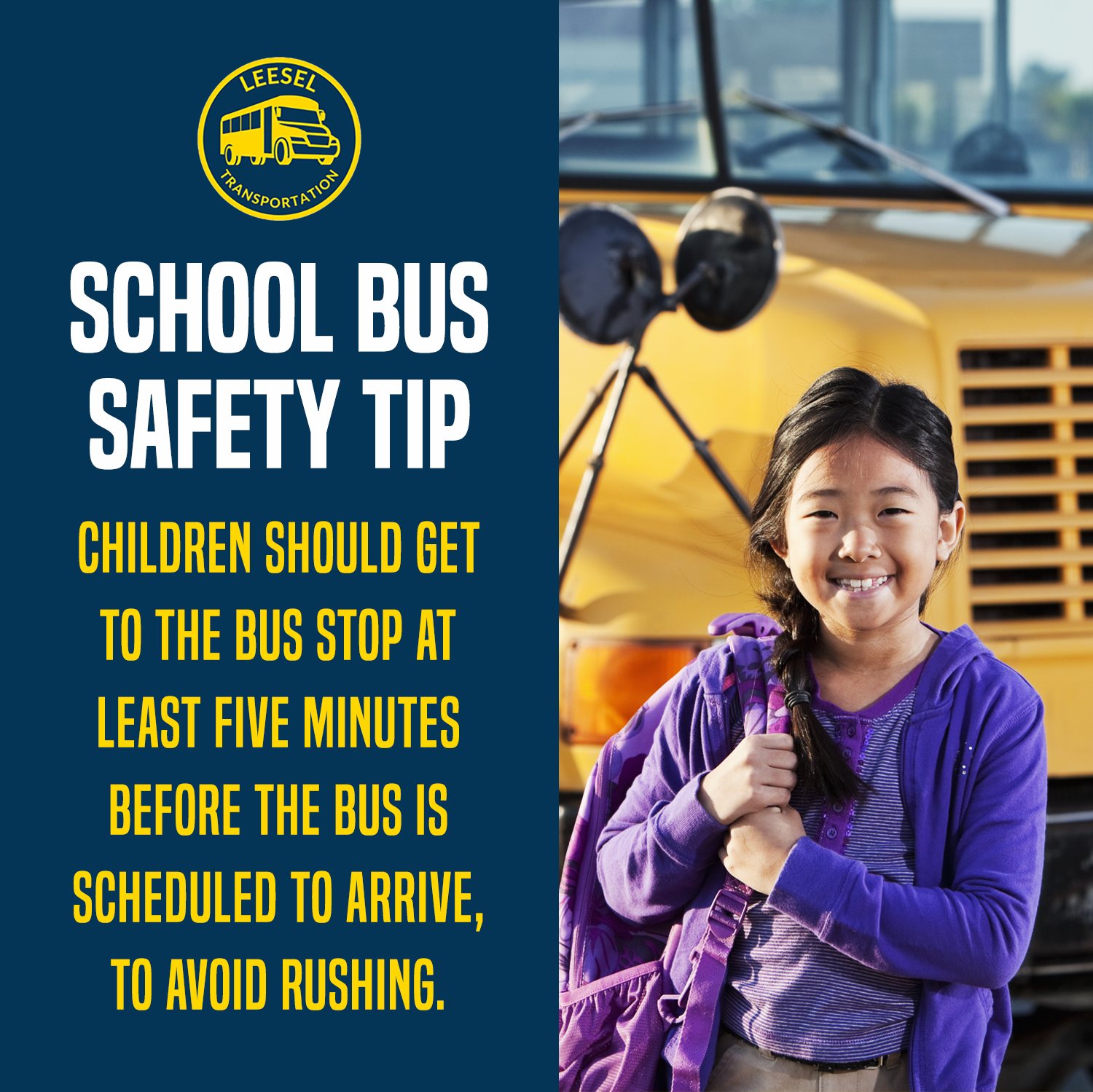 Leesel - SCHOOL BUS SAFETY TIP: Children should get to the bus stop at ...