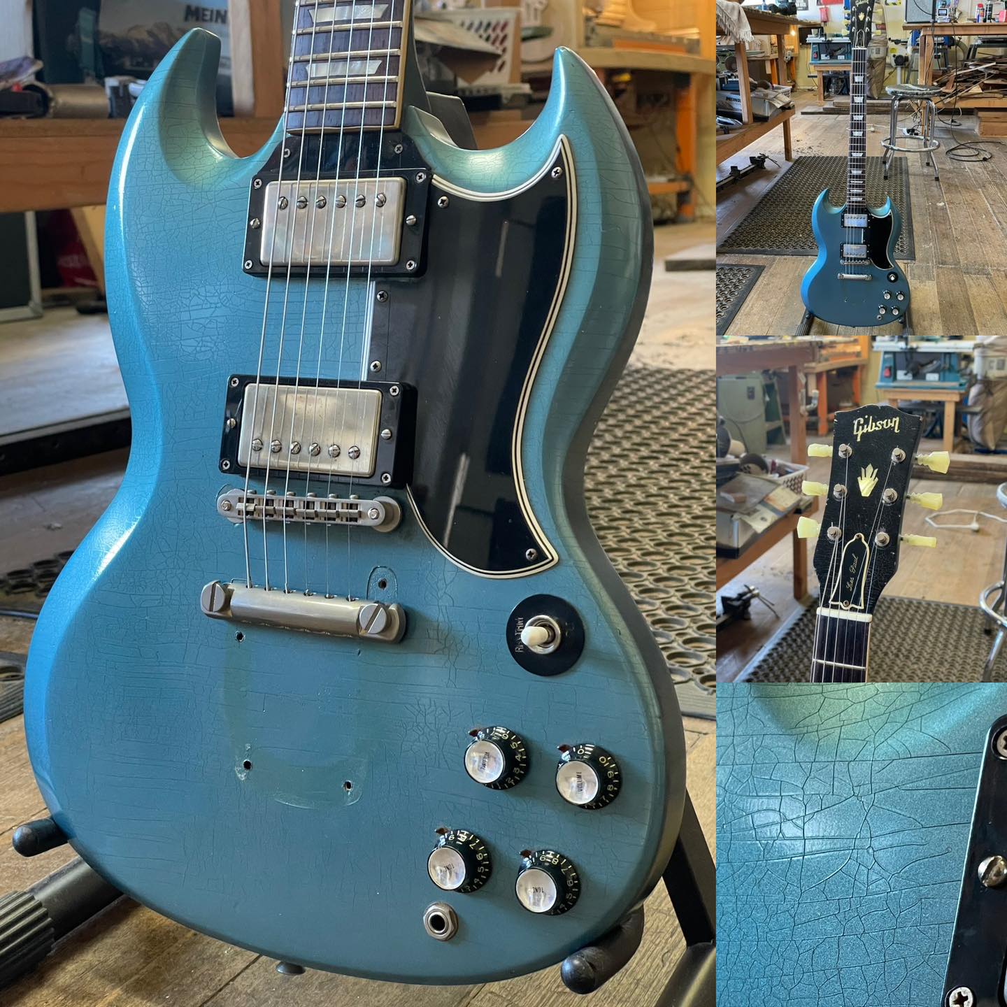 Tarrant - A closer look at the SG.. Refinished at some point in Pelham ...